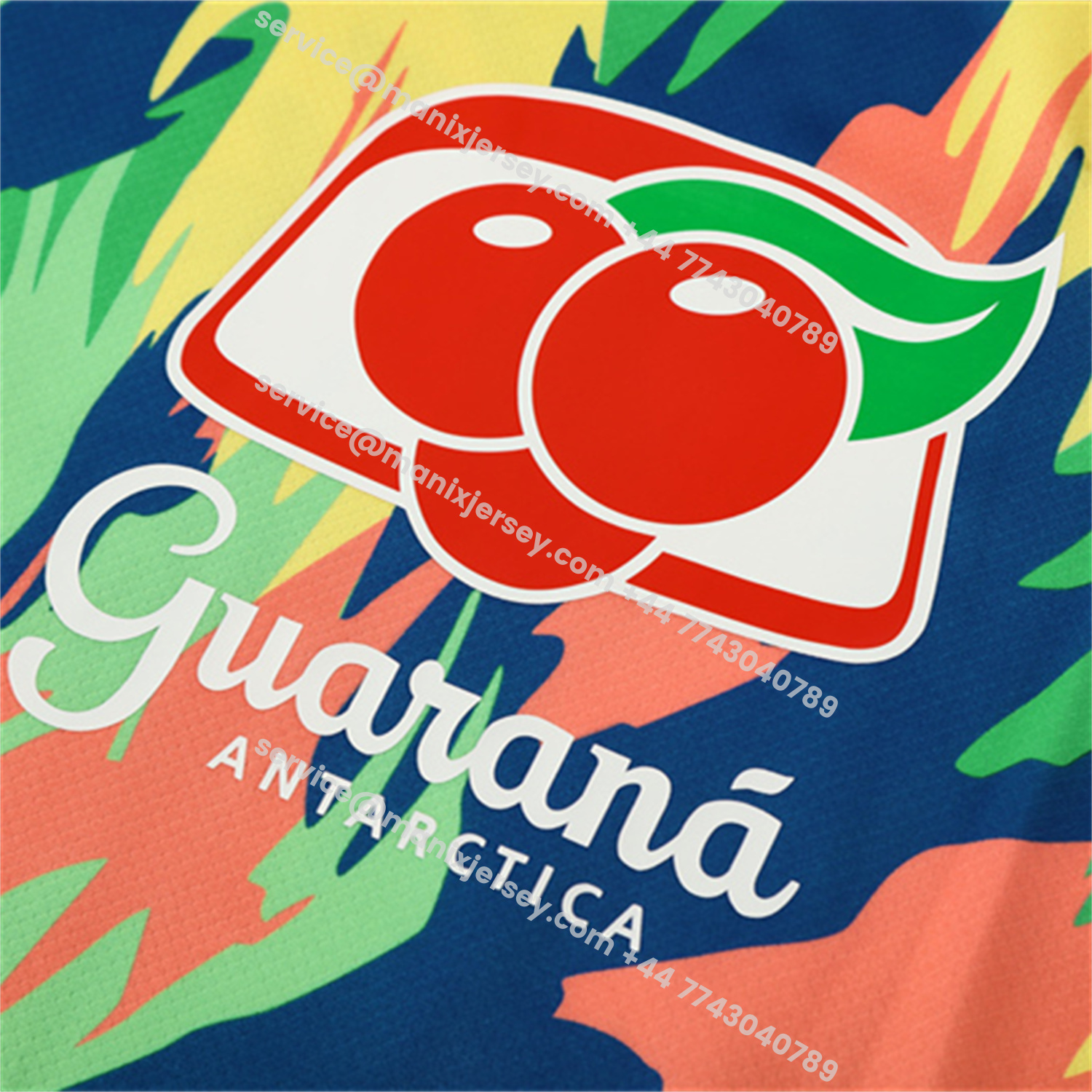 ManixJersey.com | Brazil 25-26 Short-Sleeve Training Set - Blue Green Camouflage Top & Blue Shorts -Customize Name, Number and Patch | Worldwide Shipping