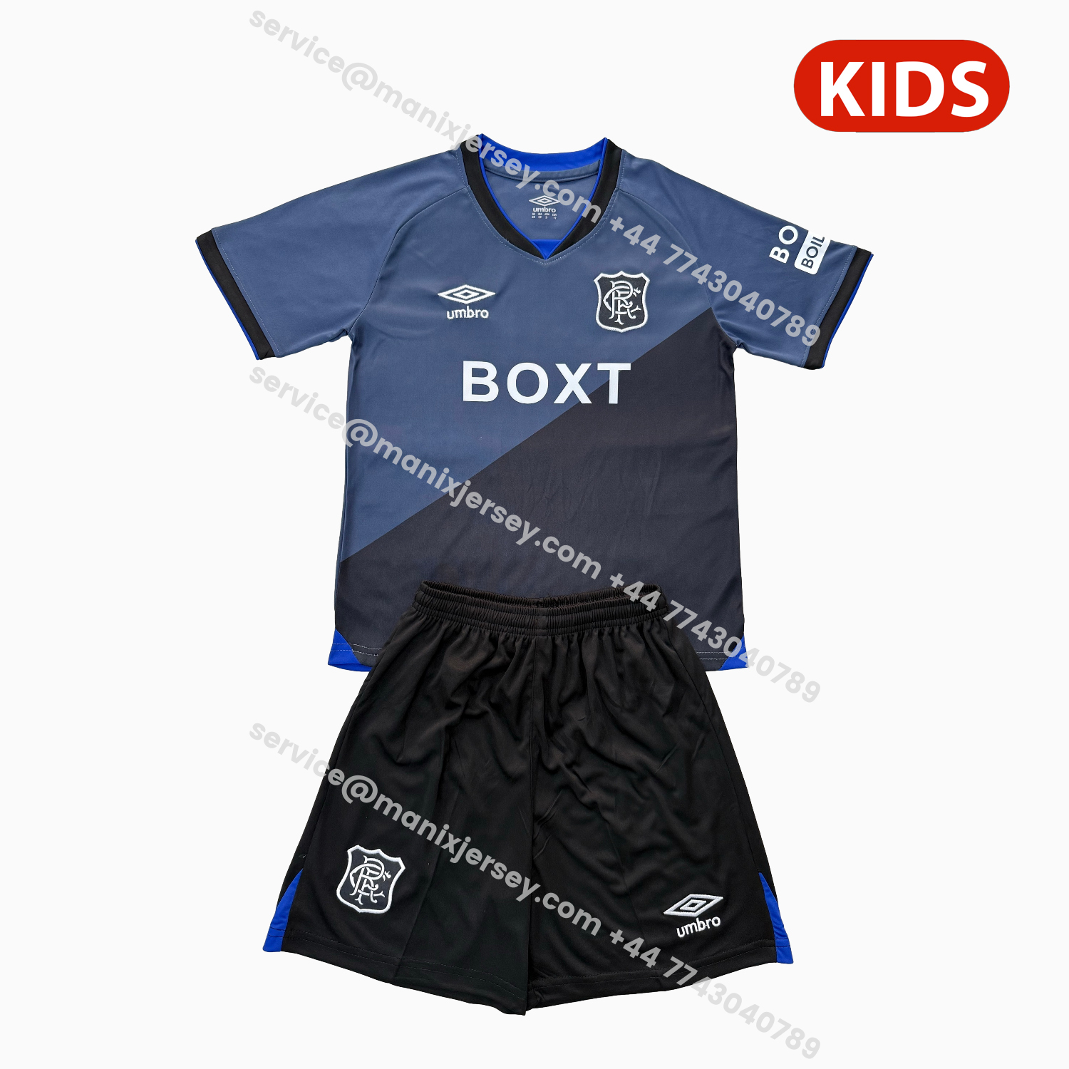 ManixJersey.com | Glasgow Rangers 25-26 Third Kids Kit -Customize Name, Number and Patch | Worldwide Shipping