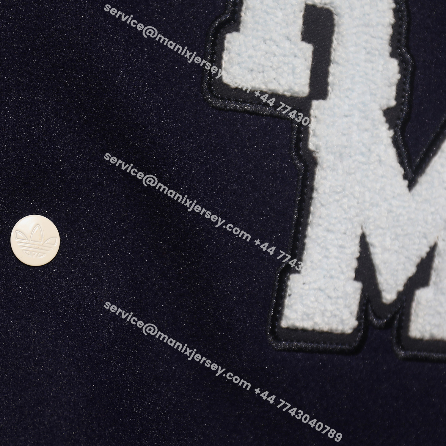 ManixJersey.com | Real Madrid 25-26 Warm Windbreaker Jacket - Dark Blue And White -Customize Name, Number and Patch | Worldwide Shipping