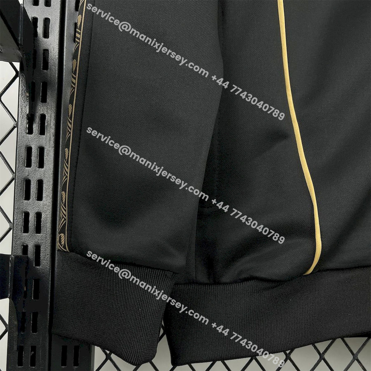 ManixJersey.com | Portugal 25-26 Eusebio Special Windbreaker Training Set - Black White Top and Pants -Customize Name, Number and Patch | Worldwide Shipping