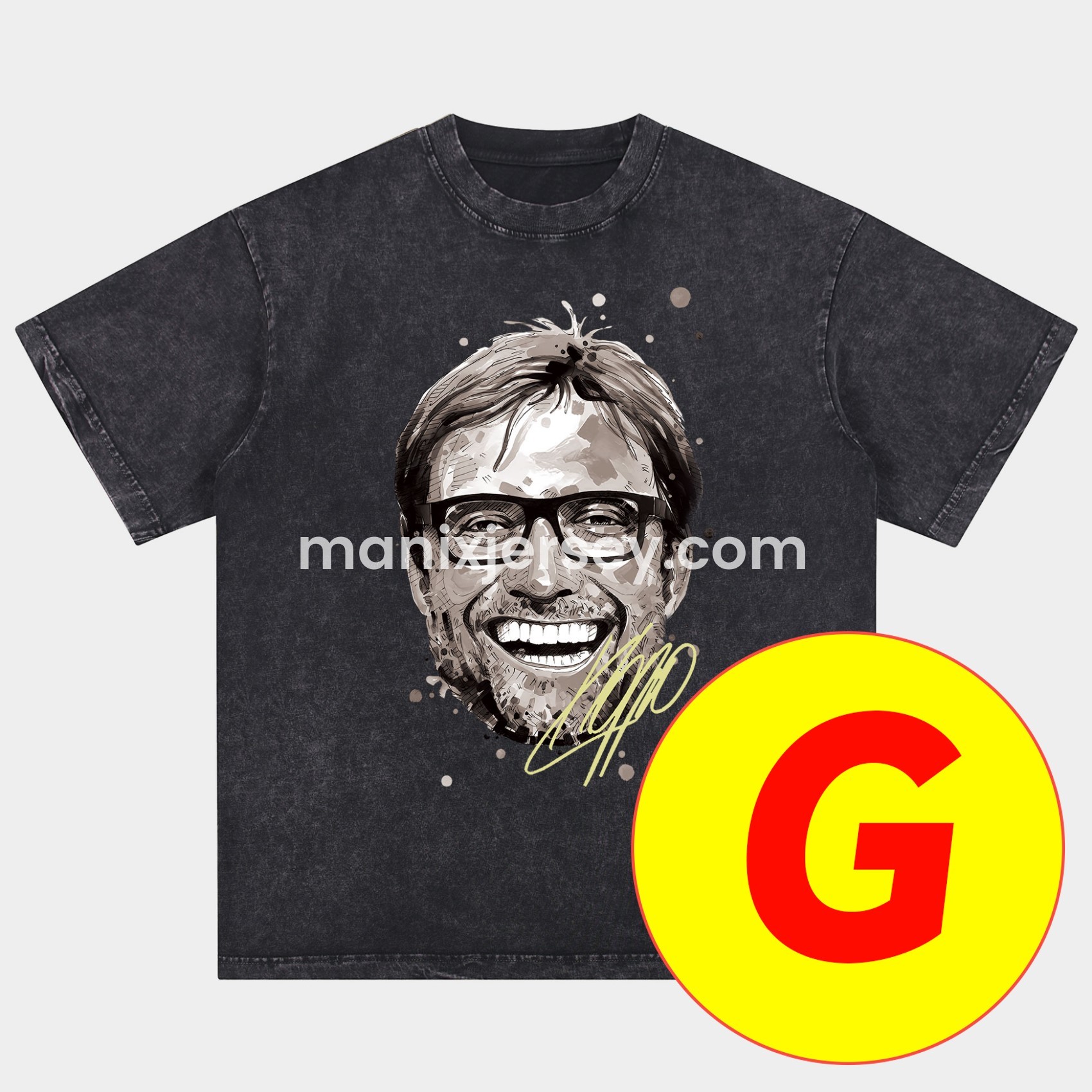 ManixJersey.com | Dortmund Oversized Washed T-Shirt -Customize Name, Number and Patch | Worldwide Shipping