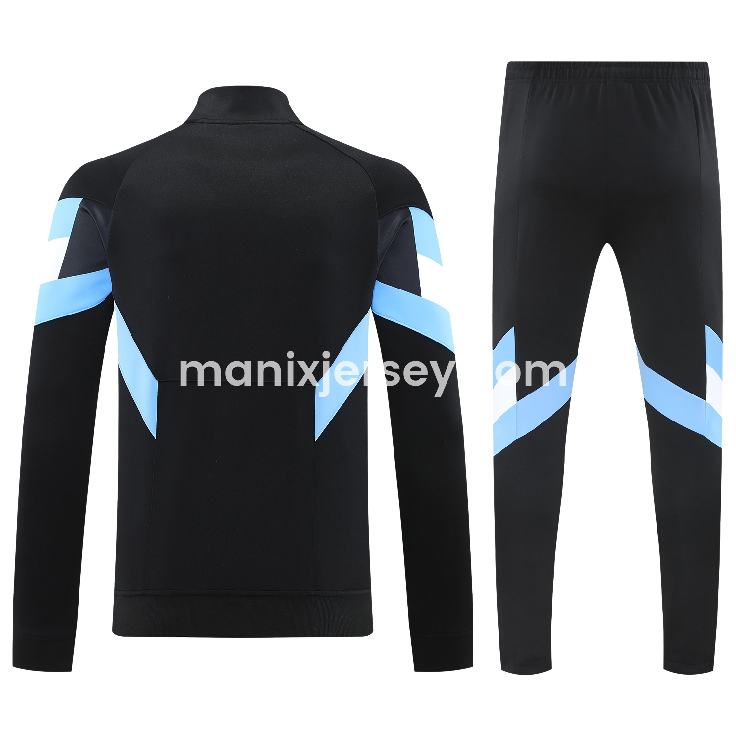 ManixJersey.com | Argentina 24-25 Throwback Jacket Training Tracksuit - Black Jackets & Pants with Blue and White Stripes -Customize Name, Number and Patch | Worldwide Shipping