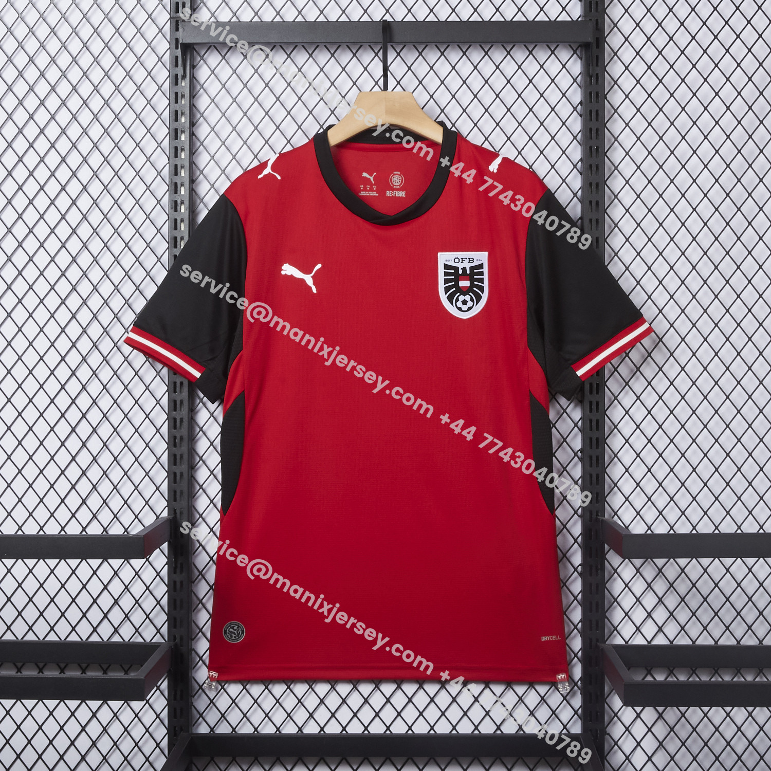 ManixJersey.com | Austria 2026 Home Red Jersey - Fans Version -Customize Name, Number and Patch | Worldwide Shipping
