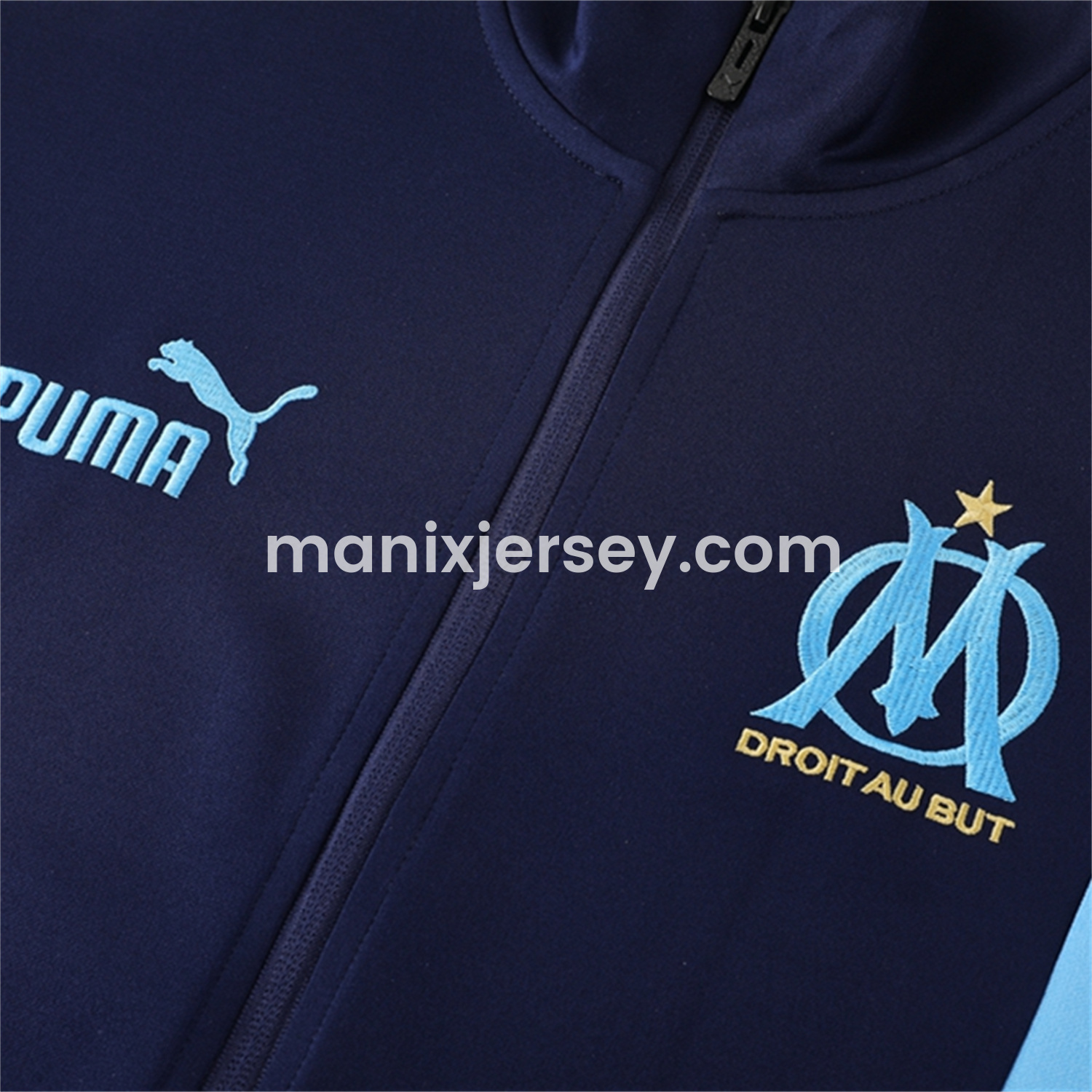 ManixJersey.com | Marseille 25-26 Jacket Training Tracksuit - Deep Blue Jackets & Pants -Customize Name, Number and Patch | Worldwide Shipping