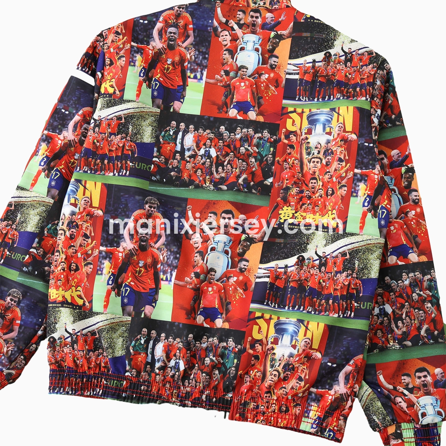 ManixJersey.com | Spain 24-25 Red Double Sided Reversible Windbreaker - 2024 EURO Championship -Customize Name, Number and Patch | Worldwide Shipping