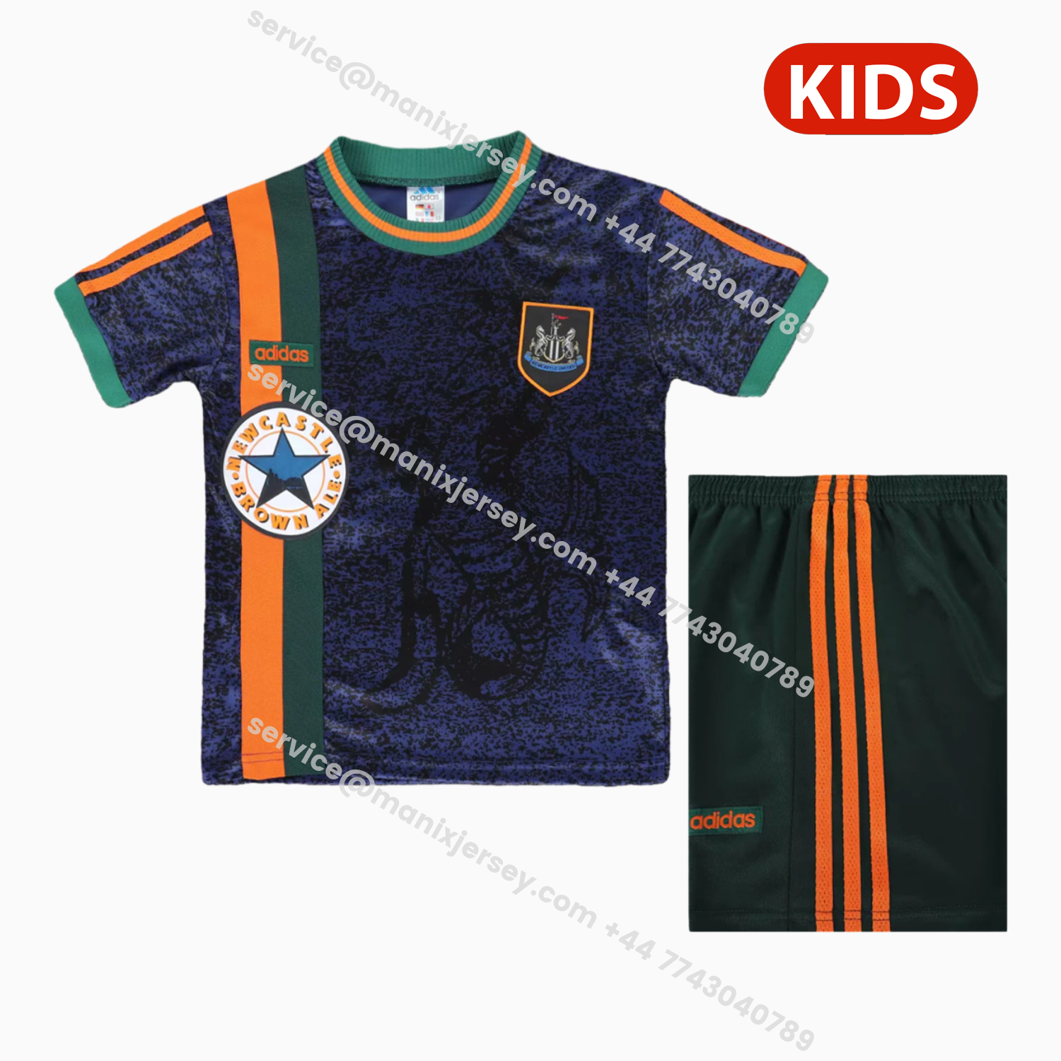 ManixJersey.com | Retro Newcastle United 1997-98 Away Kids Kit -Customize Name, Number and Patch | Worldwide Shipping