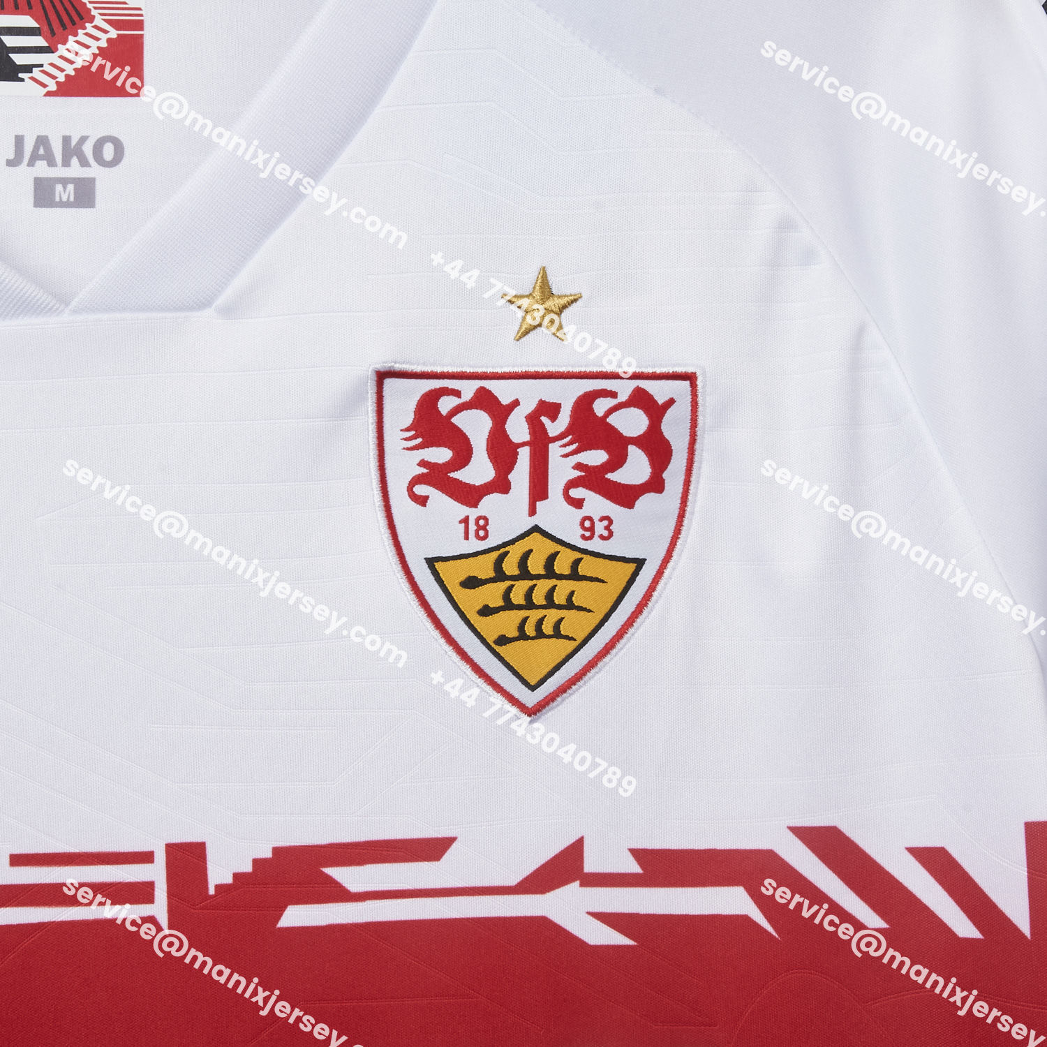 ManixJersey.com | VfB Stuttgart 25-26 Home Jersey - Fans Version -Customize Name, Number and Patch | Worldwide Shipping