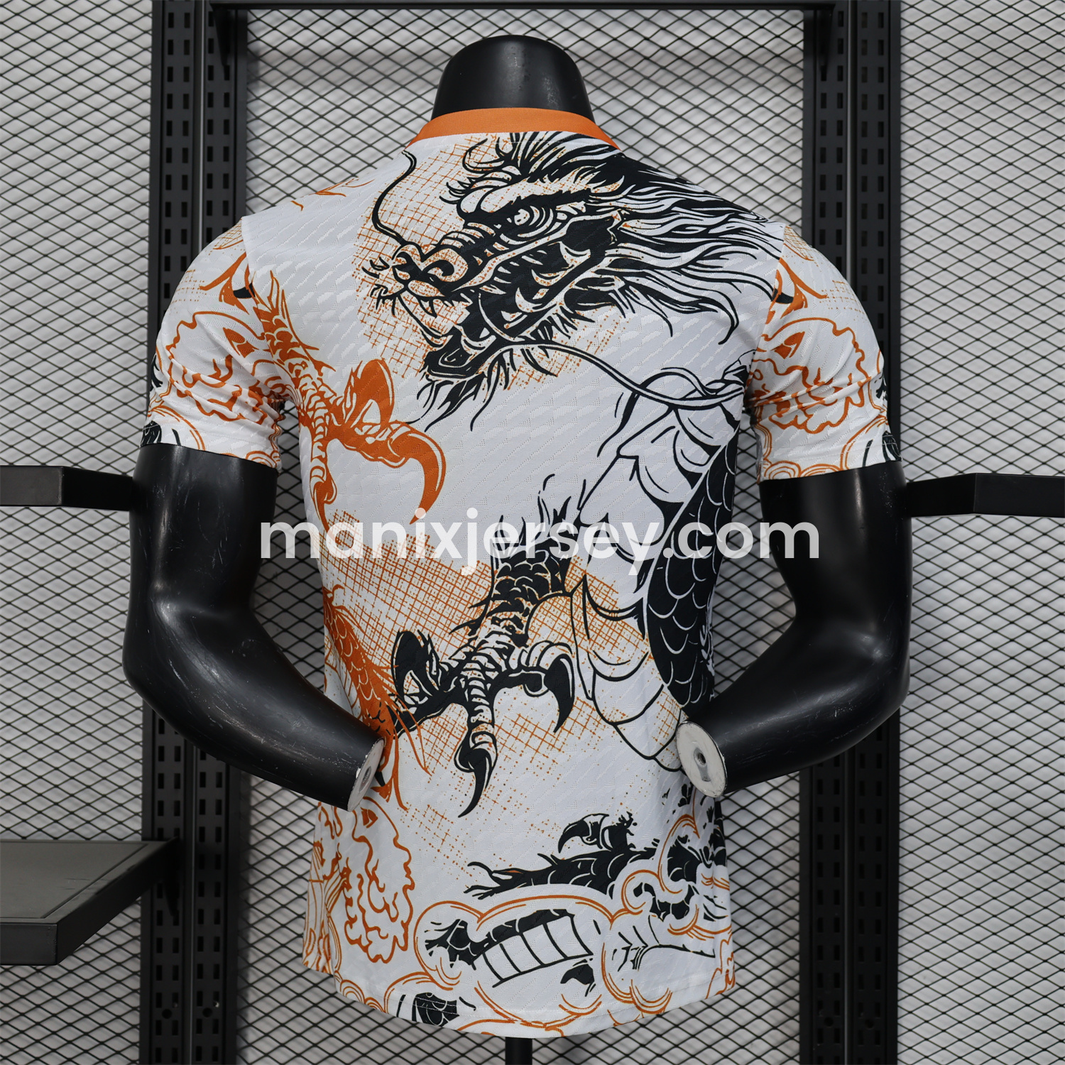 ManixJersey.com | Real Madrid 24-25 Black & Orange Loong White Jersey - Player Version -Customize Name, Number and Patch | Worldwide Shipping