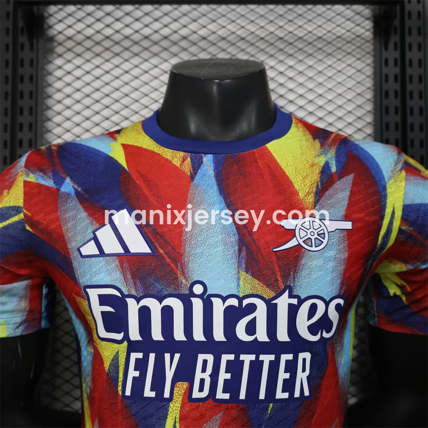 ManixJersey.com | Arsenal 25-26 Colorful Flame Graffiti Pre-match Training Jersey - Player Version -Customize Name, Number and Patch | Worldwide Shipping