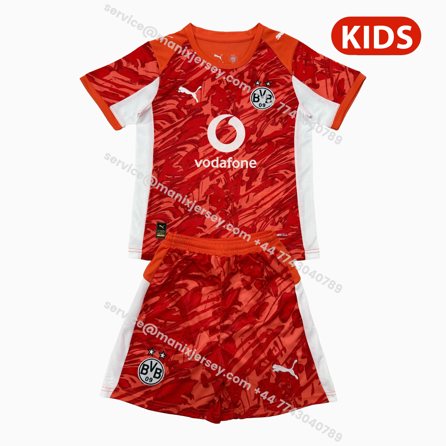 ManixJersey.com | Dortmund 25-26 Orange Goalkeeper Kids Kit -Customize Name, Number and Patch | Worldwide Shipping