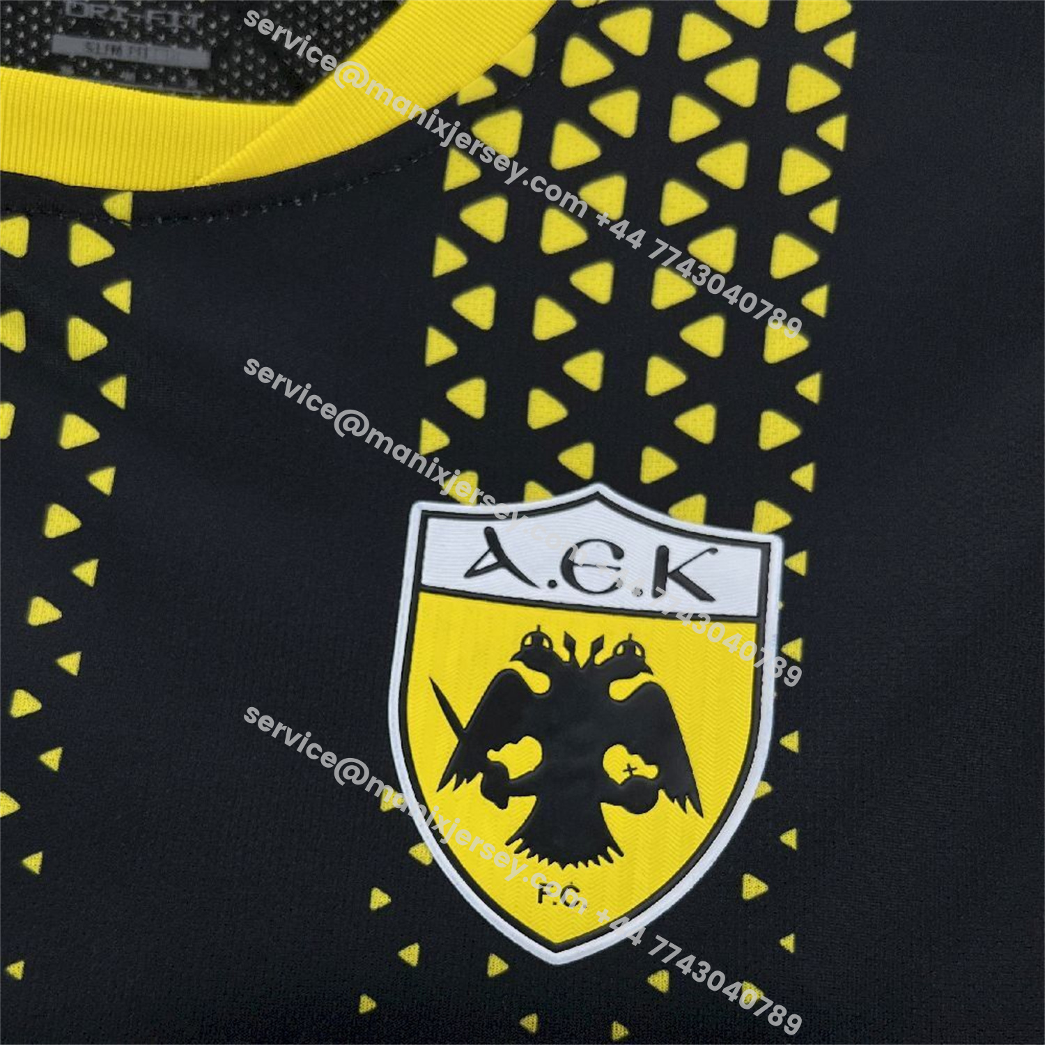 ManixJersey.com | AEK Athens 25-26 Away Black Jersey - Fans Version -Customize Name, Number and Patch | Worldwide Shipping