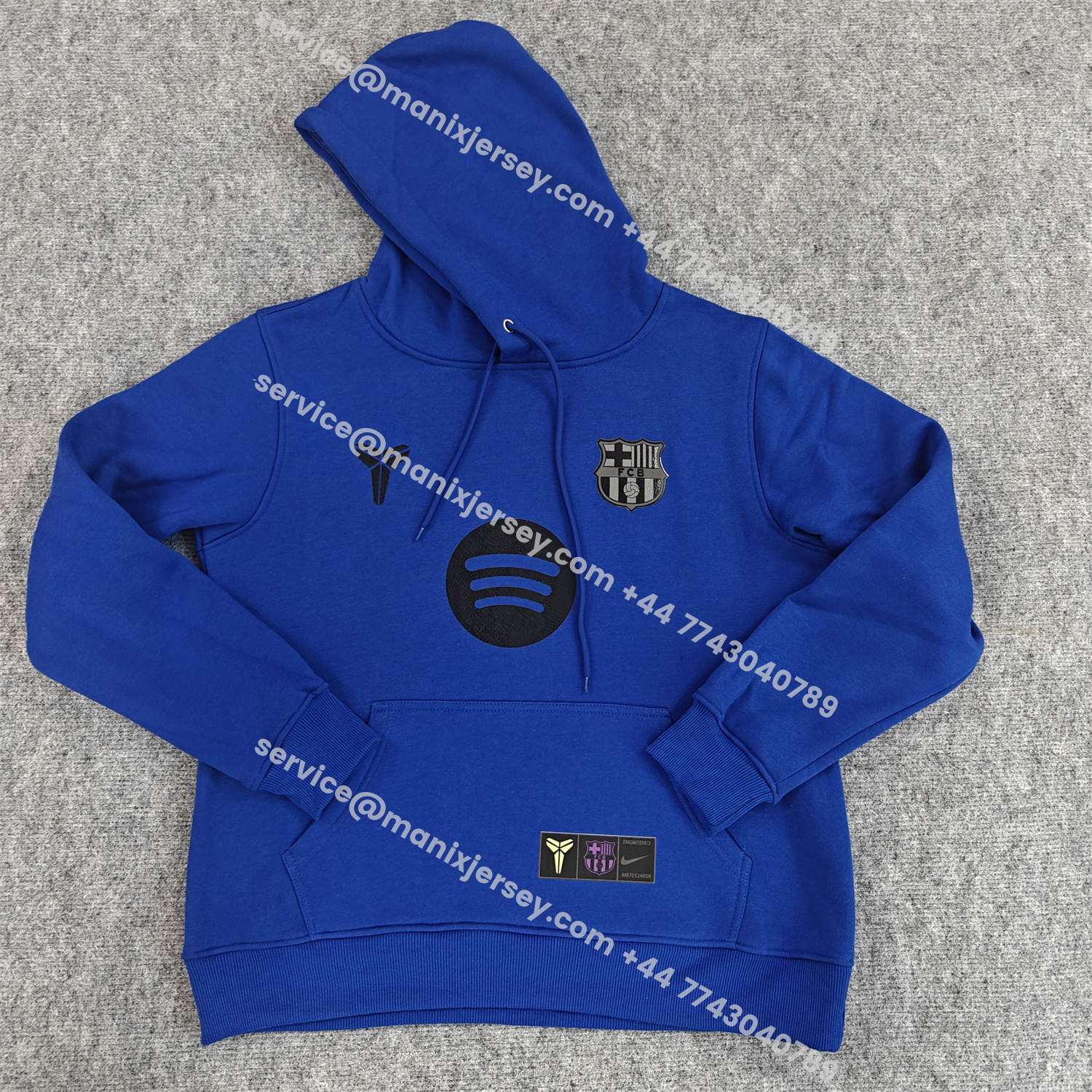 ManixJersey.com | Barcelona 25-26 KB Logo Unisex Pullover Hoodie -Customize Name, Number and Patch | Worldwide Shipping