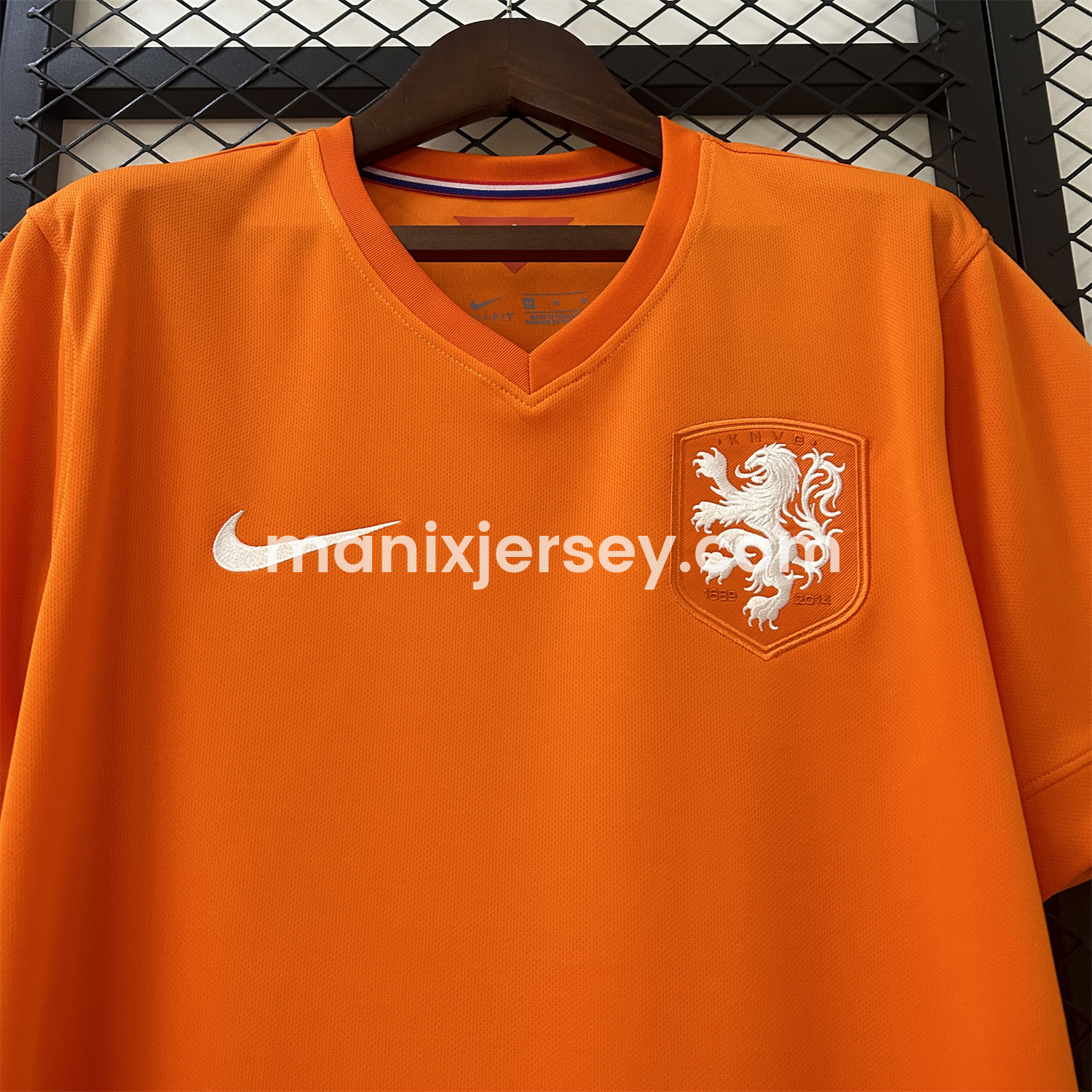 ManixJersey.com | Retro Netherlands 2014 Home Jersey -Customize Name, Number and Patch | Worldwide Shipping