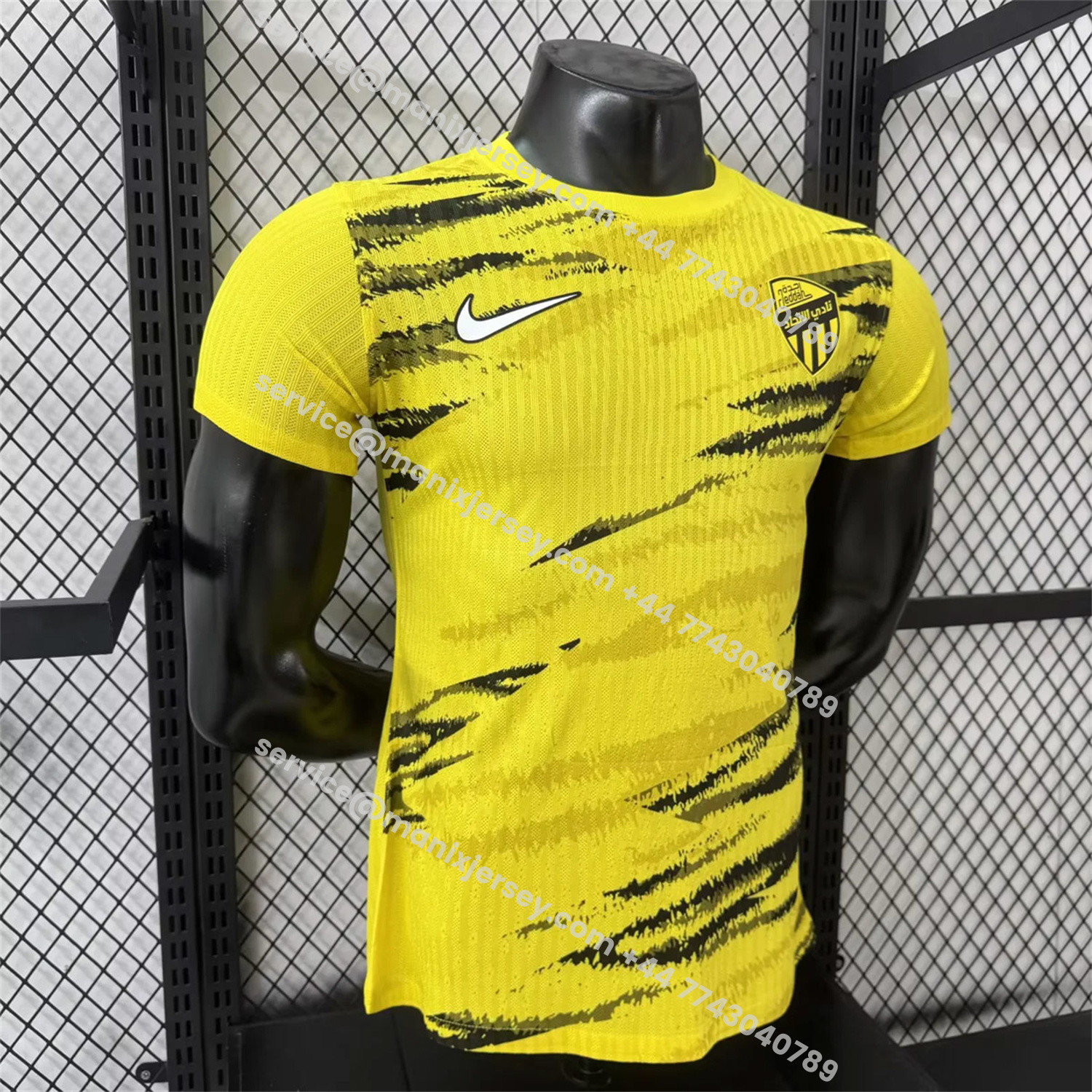 ManixJersey.com | Al Ittihad Jeddah United 25-26 Pre-Match Yellow Jersey - Player Version -Customize Name, Number and Patch | Worldwide Shipping