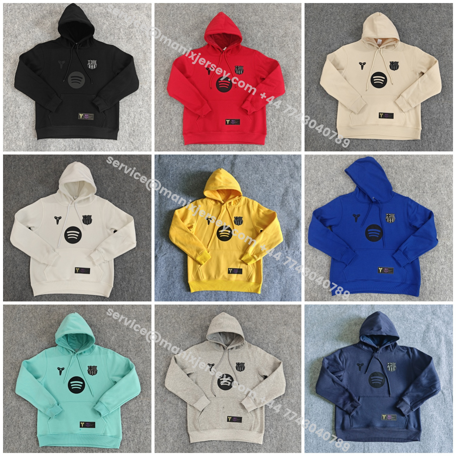 ManixJersey.com | Barcelona 25-26 KB Logo Unisex Pullover Hoodie -Customize Name, Number and Patch | Worldwide Shipping