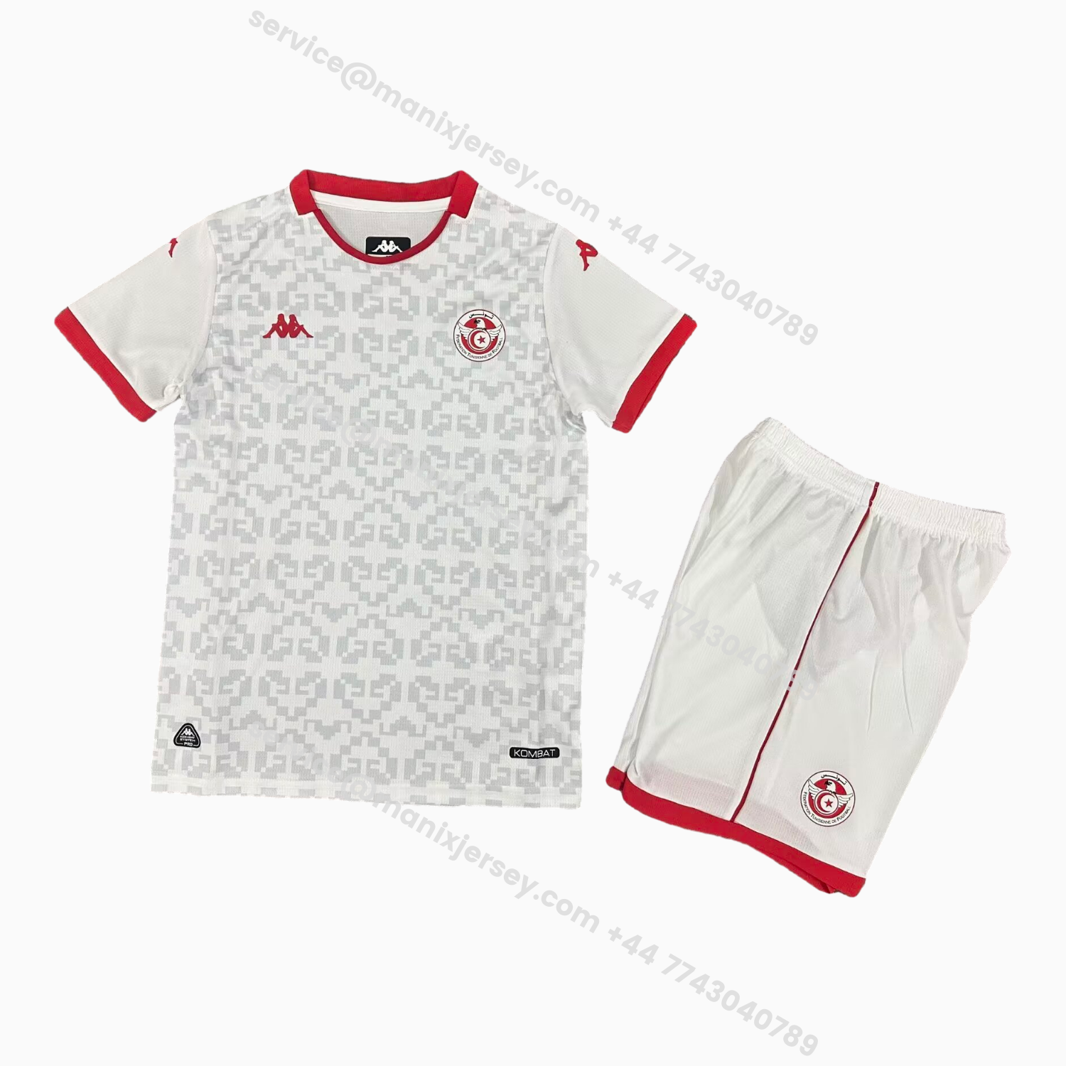 ManixJersey.com | Tunisia 2026 Away White Kids Kit -Customize Name, Number and Patch | Worldwide Shipping