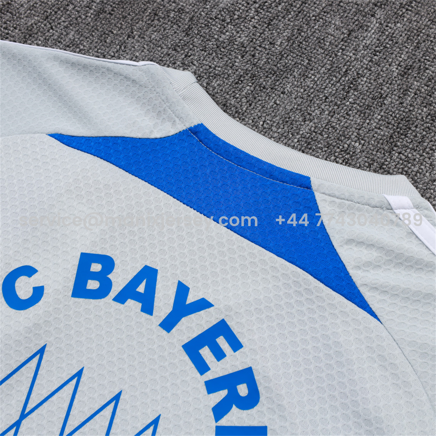 ManixJersey.com | Bayern Munich 25-26 Short-Sleeve Training Set - Grey Throwback Top & Shorts -Customize Name, Number and Patch | Worldwide Shipping