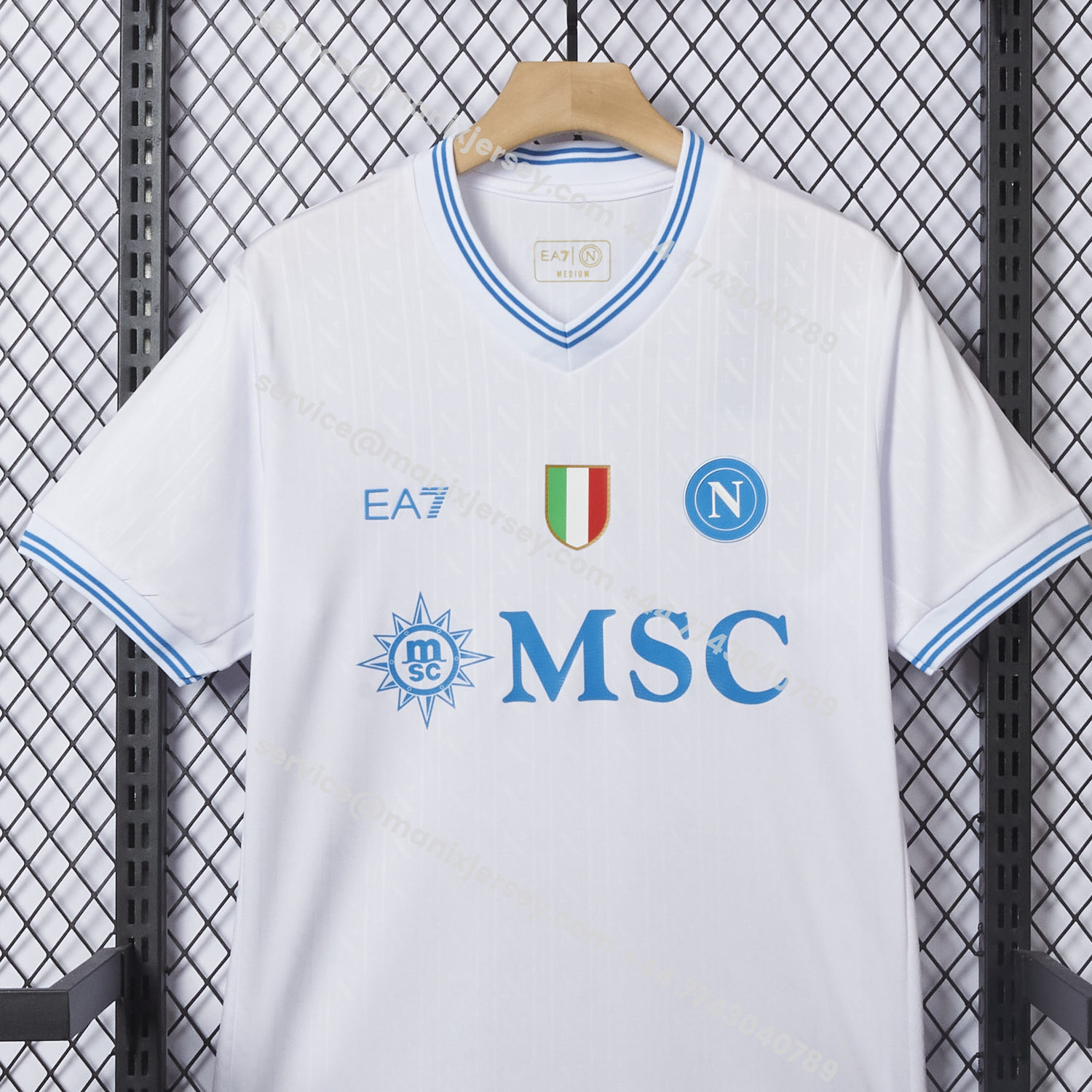 ManixJersey.com | Napoli 25-26 European Away White Jersey - Fans Version -Customize Name, Number and Patch | Worldwide Shipping