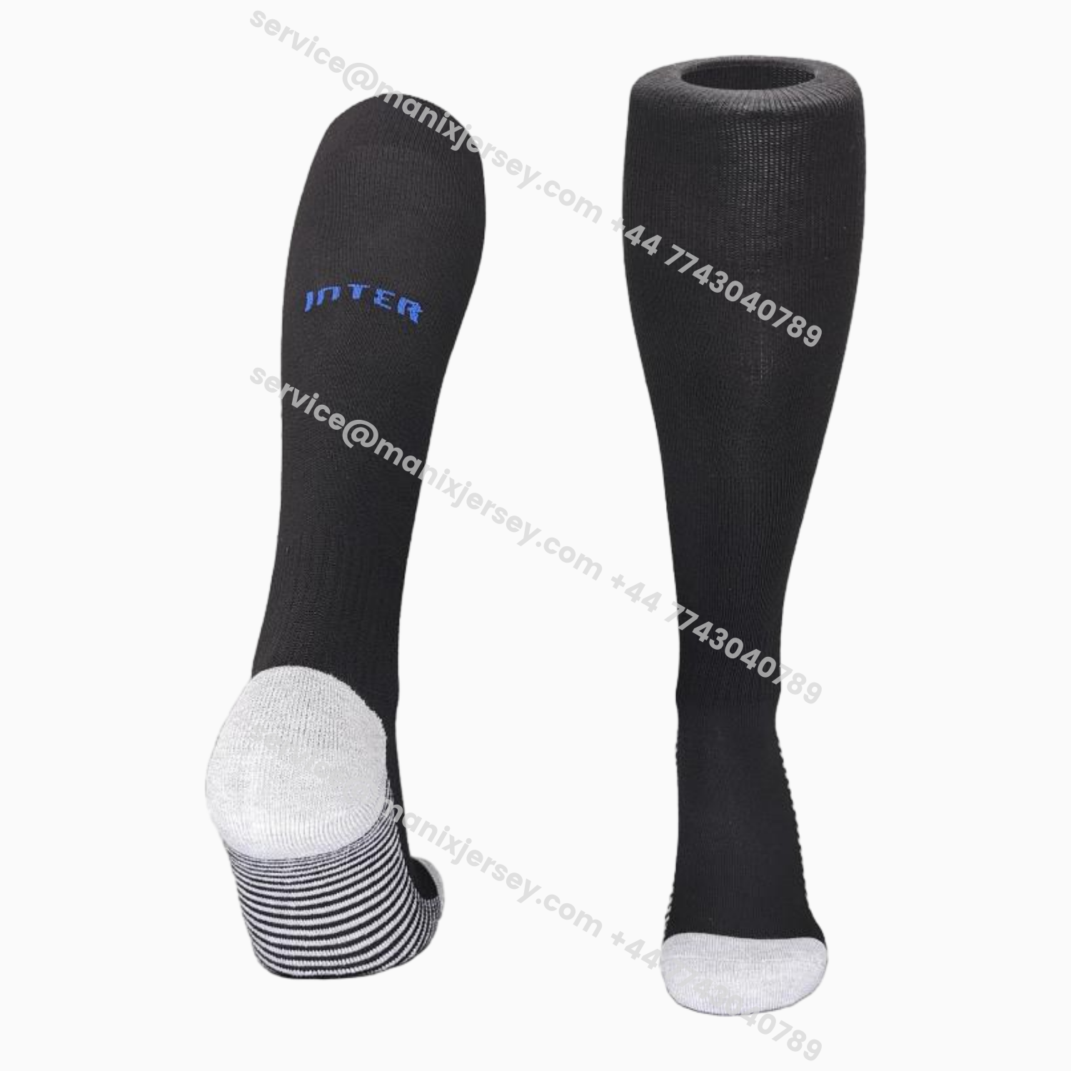 ManixJersey.com | Inter Milan 25-26 Home Socks - Black & Blue Logo -Customize Name, Number and Patch | Worldwide Shipping