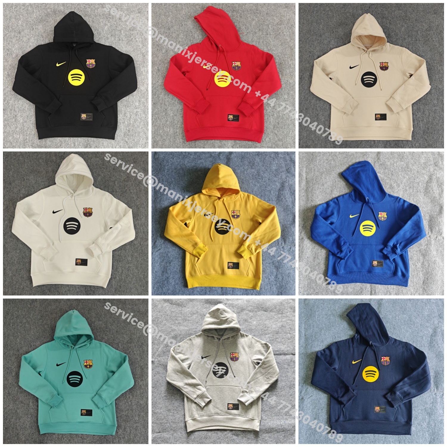 ManixJersey.com | Barcelona 25-26 Big Logo Unisex Pullover Hoodie -Customize Name, Number and Patch | Worldwide Shipping