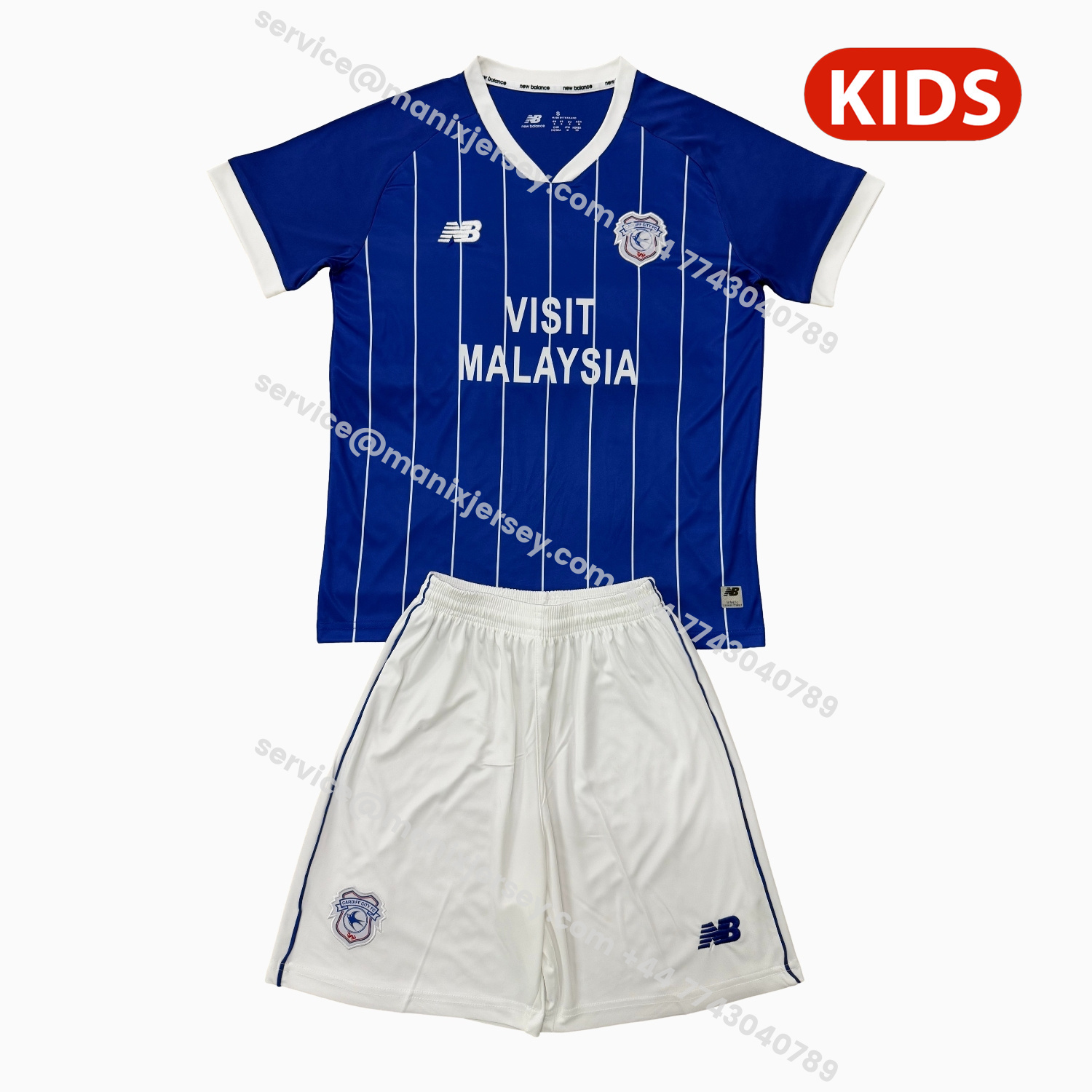 ManixJersey.com | Cardiff City 25-26 Home Kids Kit -Customize Name, Number and Patch | Worldwide Shipping