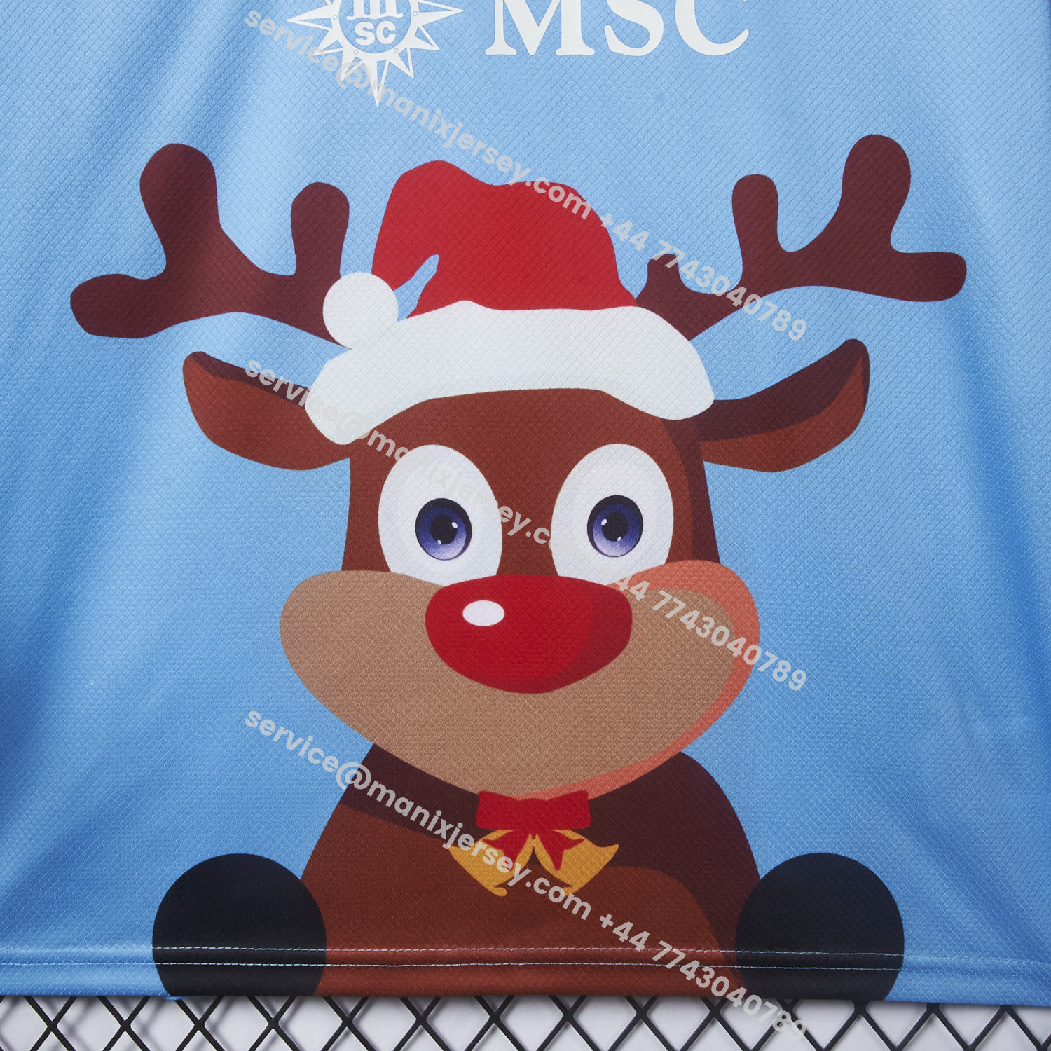 ManixJersey.com | Napoli 25-26 Blue Christmas Elk Special Edition Jersey - Fans Version -Customize Name, Number and Patch | Worldwide Shipping