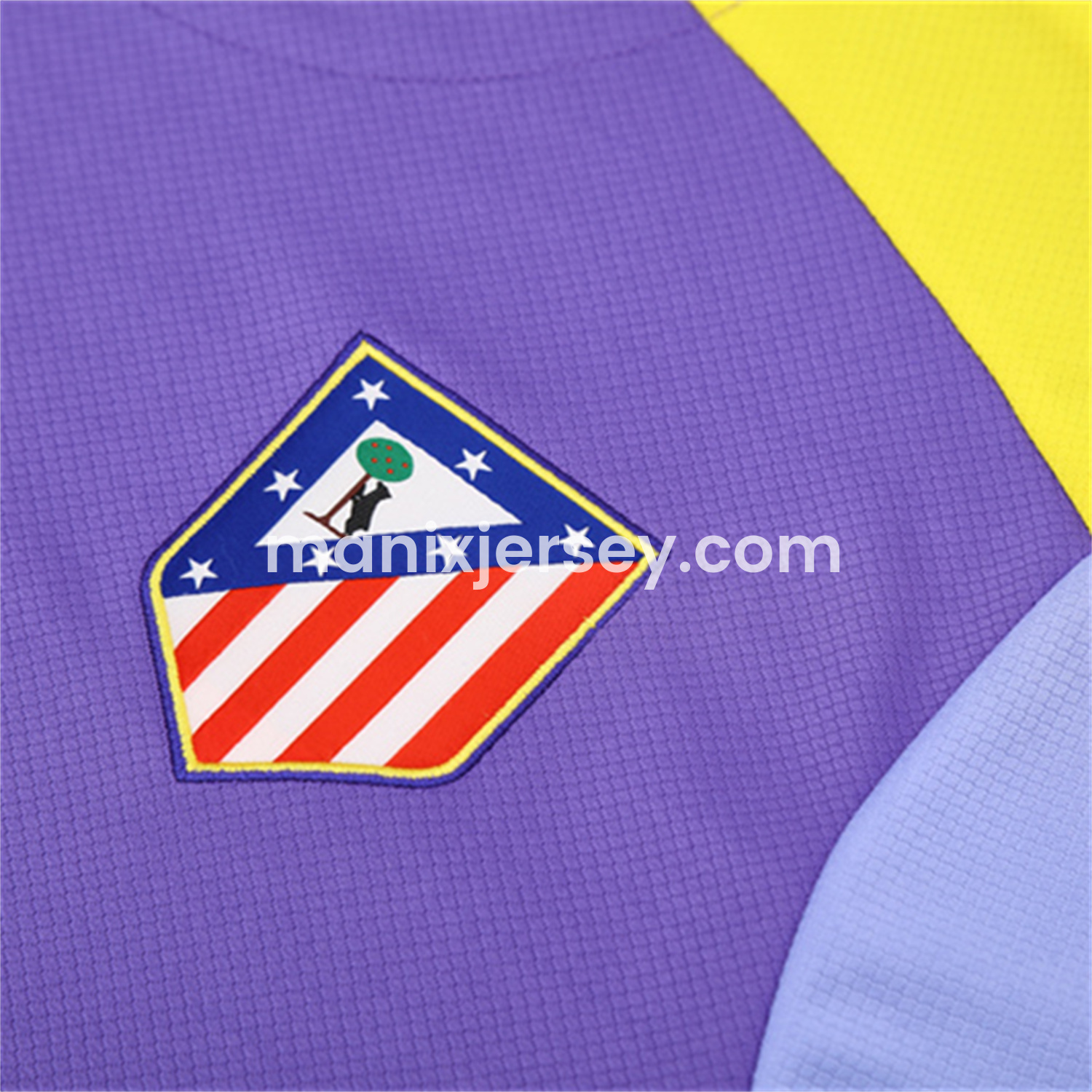 ManixJersey.com | Atletico Madrid 25-26 Kids Short-Sleeve Training Set - Purple Top & Royal Blue shorts -Customize Name, Number and Patch | Worldwide Shipping
