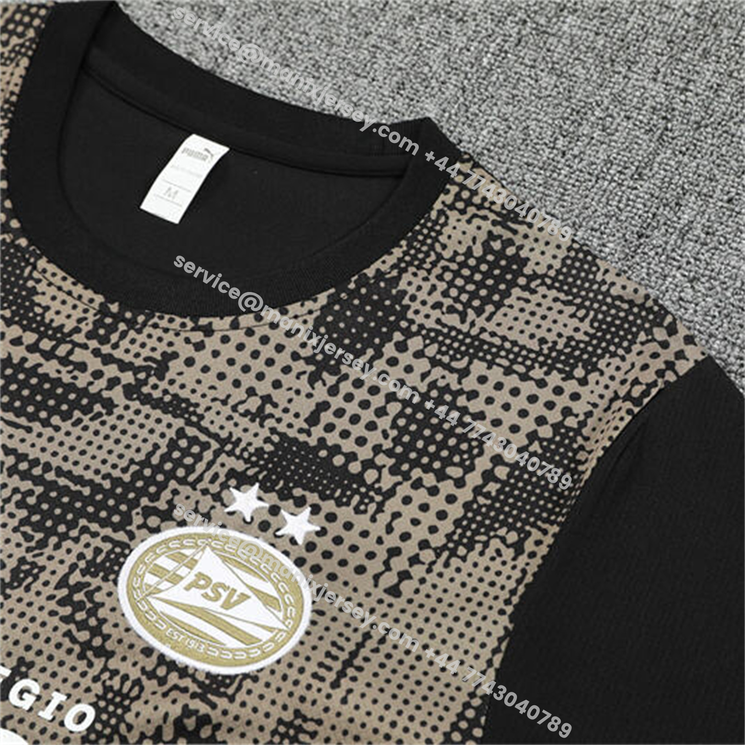 ManixJersey.com | PSV Eindhoven 25-26 Short-Sleeve Training Set - Army Green Top & Black Shorts -Customize Name, Number and Patch | Worldwide Shipping