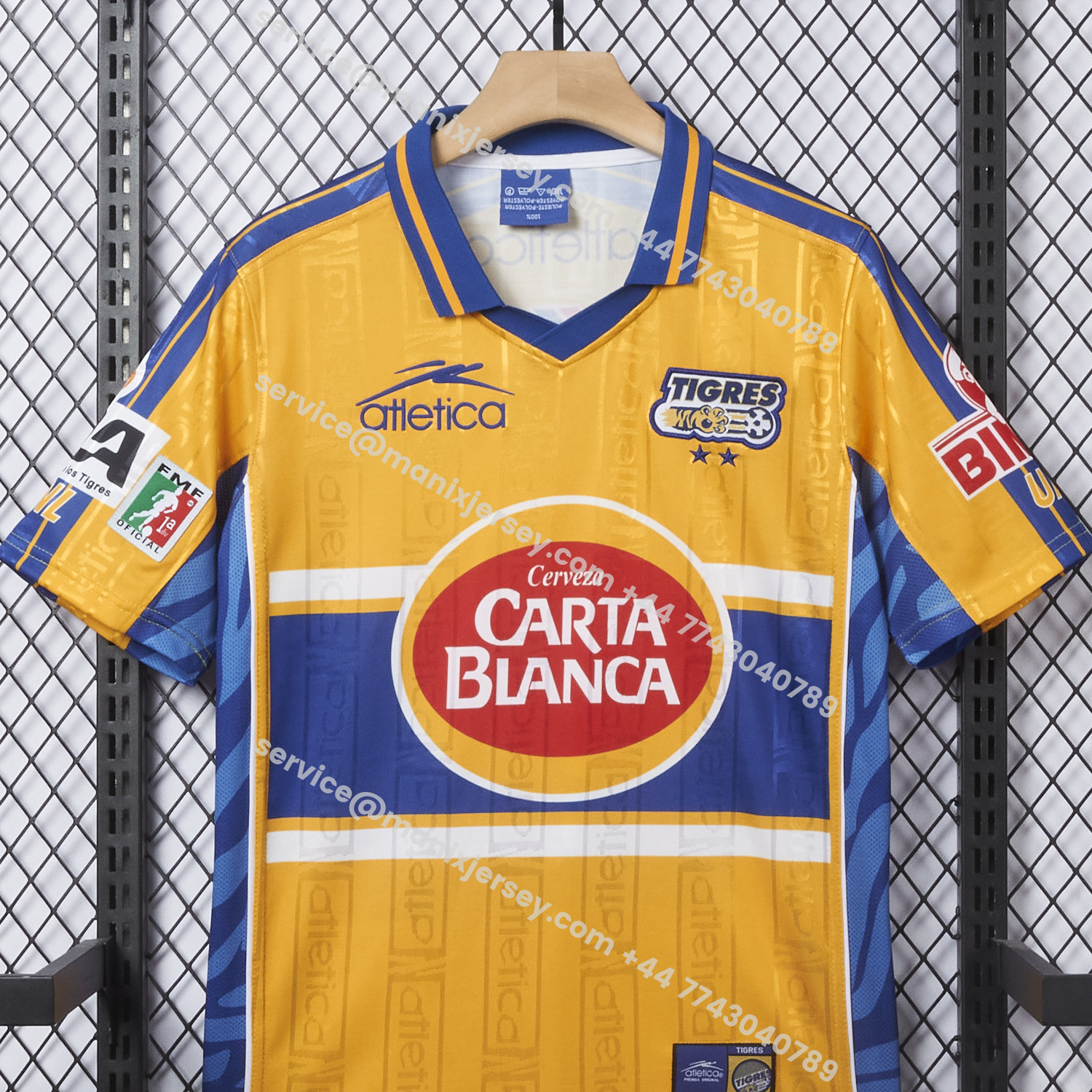 ManixJersey.com | Retro Tigres UANL 1999-00 Home Jersey -Customize Name, Number and Patch | Worldwide Shipping