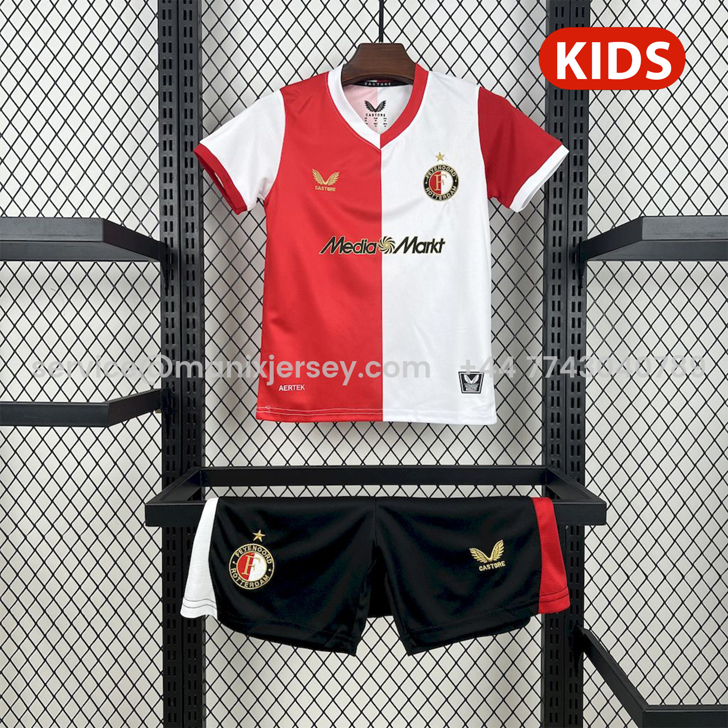 ManixJersey.com | Feyenoord 25-26 Home Kids Kit -Customize Name, Number and Patch | Worldwide Shipping
