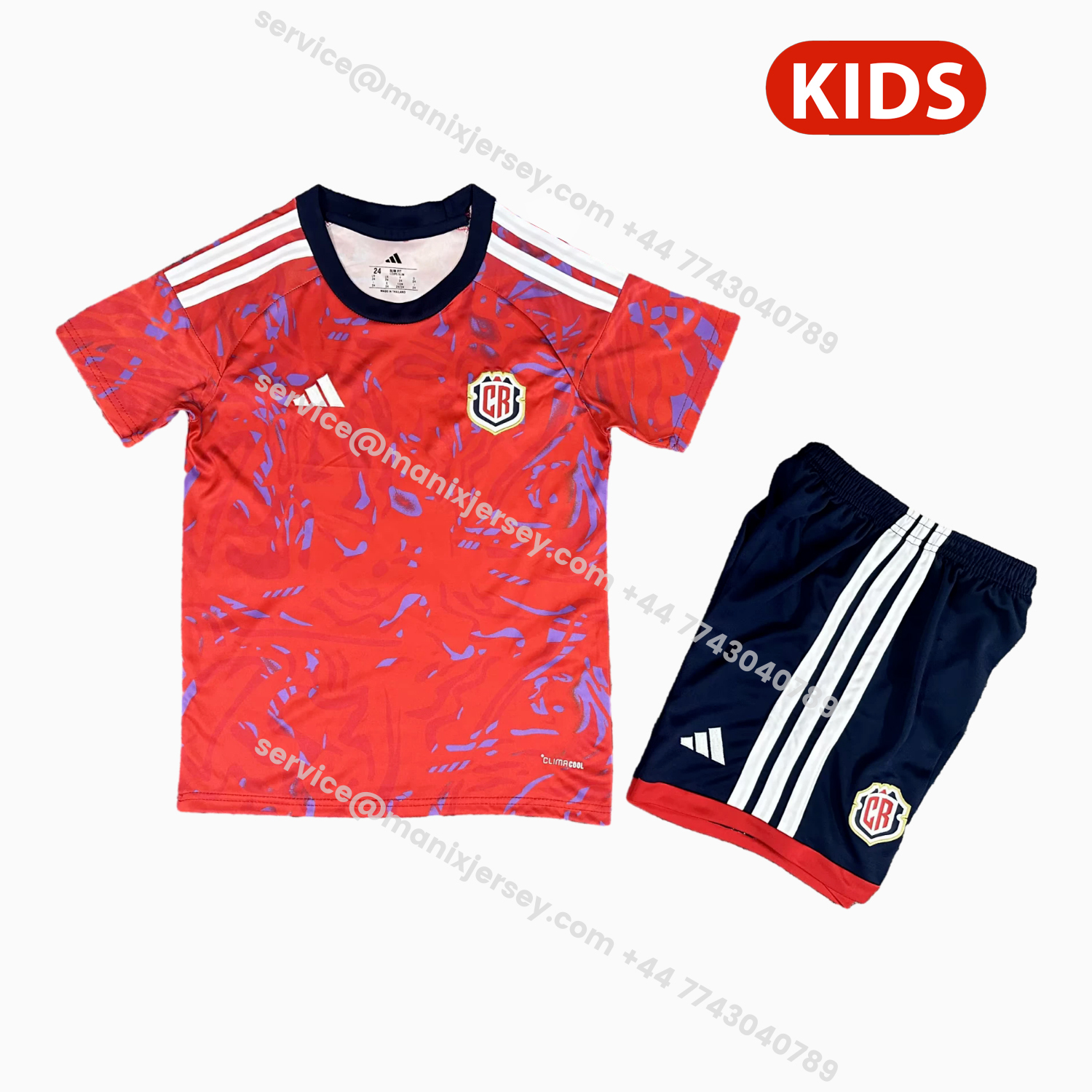 ManixJersey.com | Costa Rica 2026 Home Kids Kit -Customize Name, Number and Patch | Worldwide Shipping