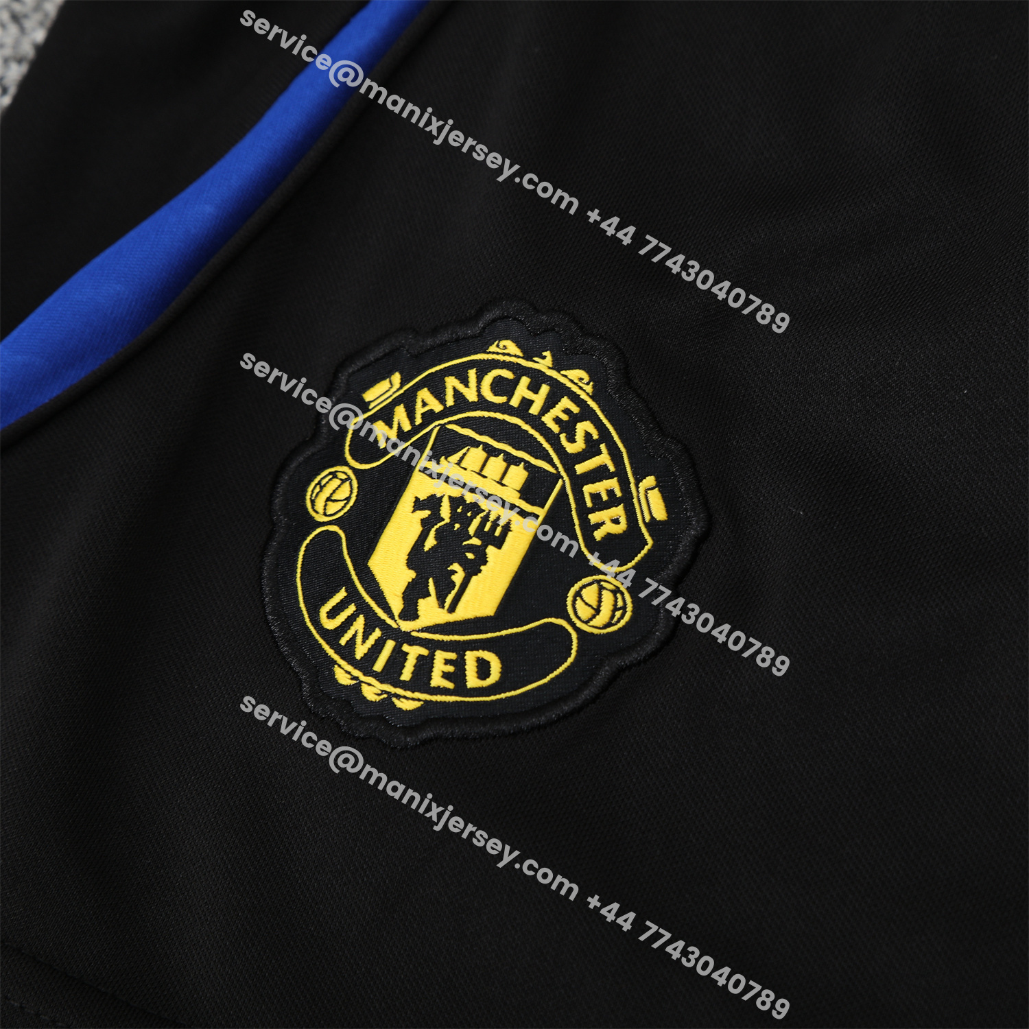 ManixJersey.com | Manchester United 25-26 Vest Training Set - Black And Light Grey Vest & Black Shorts -Customize Name, Number and Patch | Worldwide Shipping