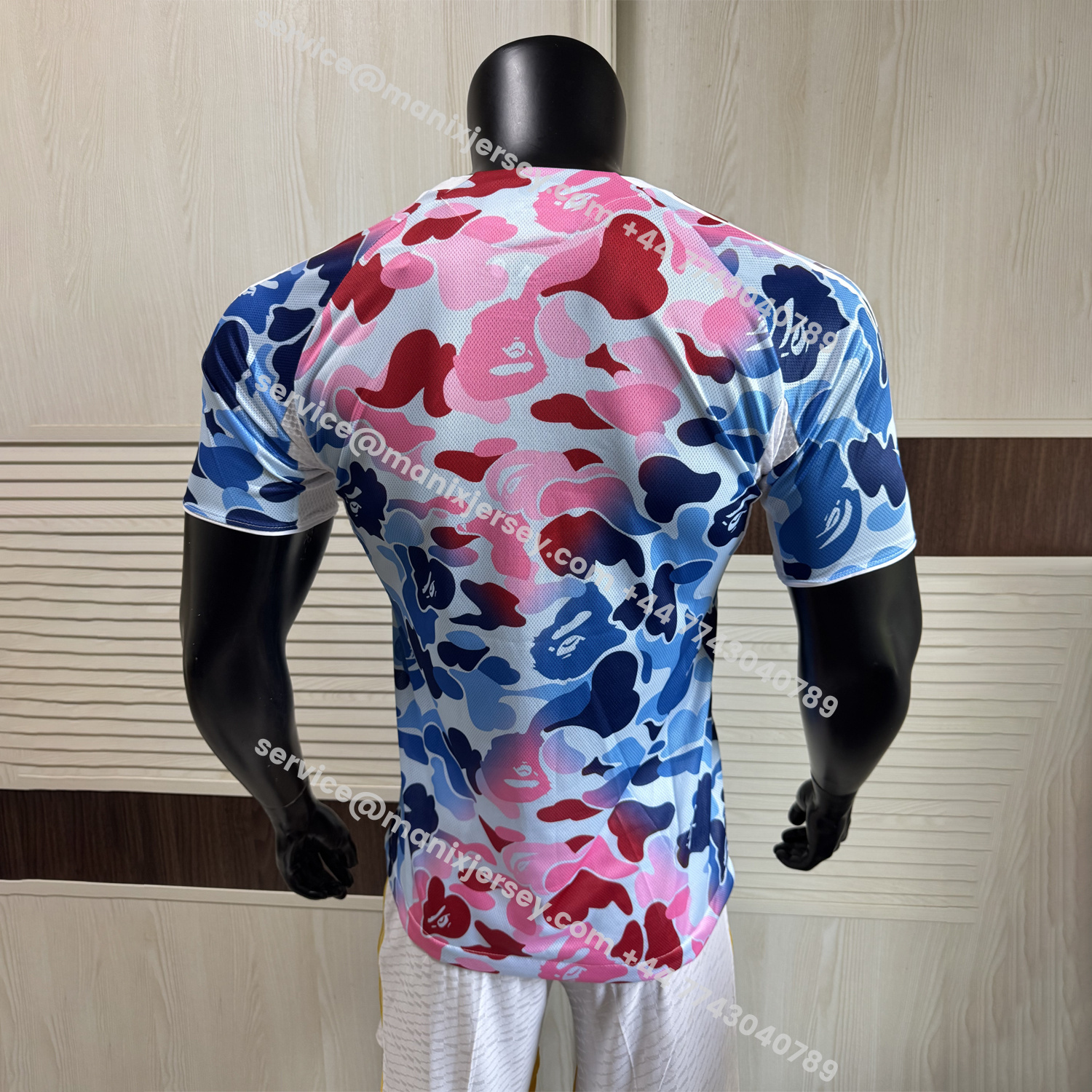 ManixJersey.com | Adidas x A Bathing Ape Pink And Blue Camouflage Special Jersey - Player Version -Customize Name, Number and Patch | Worldwide Shipping