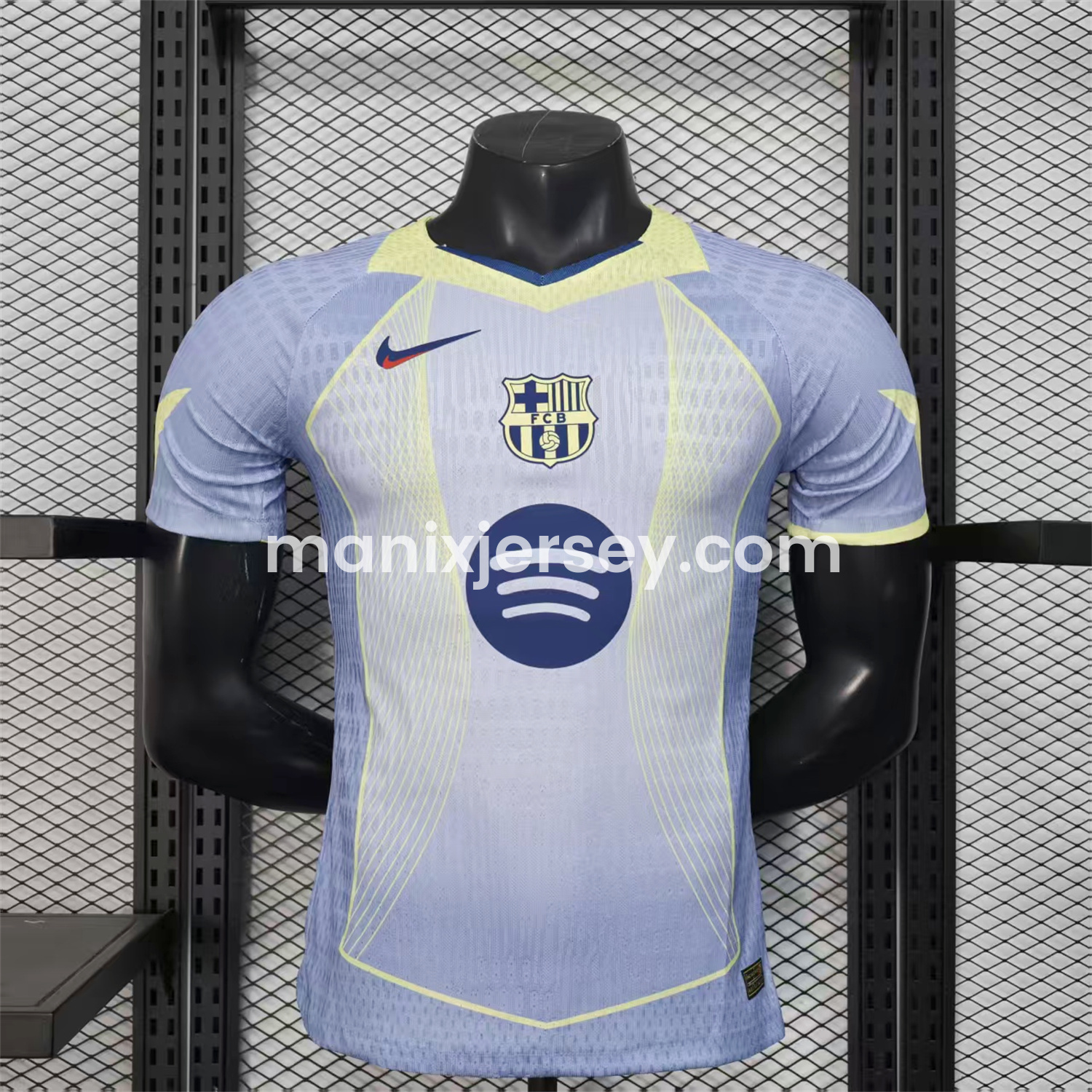 ManixJersey.com | Barcelona 25-26 T90 Blue and White Gradient and Yellow Lines Special Jersey - Player Version -Customize Name, Number and Patch | Worldwide Shipping