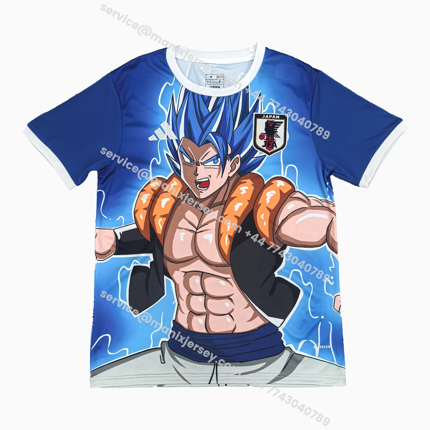 ManixJersey.com | Japan 25-26 Vegeta Super Saiyan Blue Jersey - Fans Version -Customize Name, Number and Patch | Worldwide Shipping