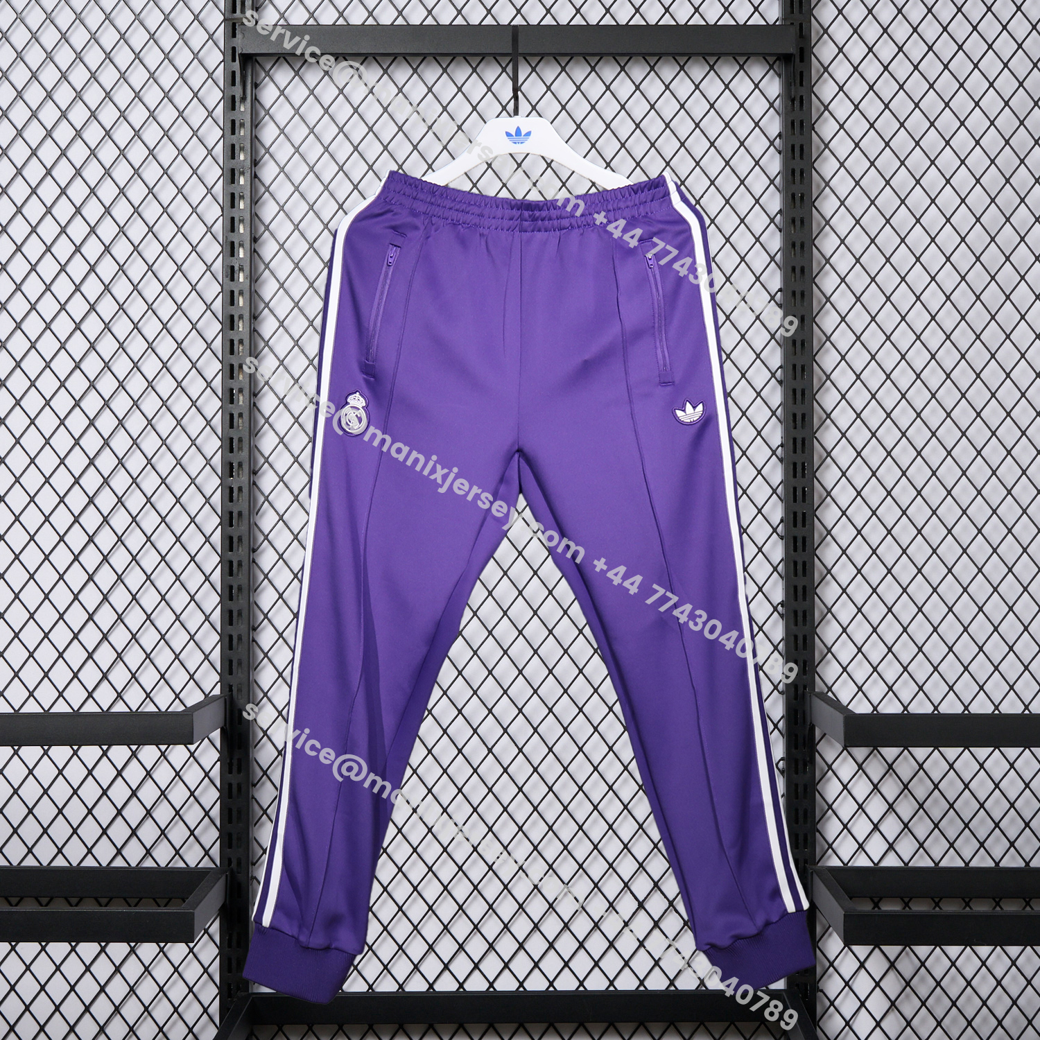 ManixJersey.com | Real Madrid 25-26 White Lines Training Set - Purple Top and Purple Pants -Customize Name, Number and Patch | Worldwide Shipping