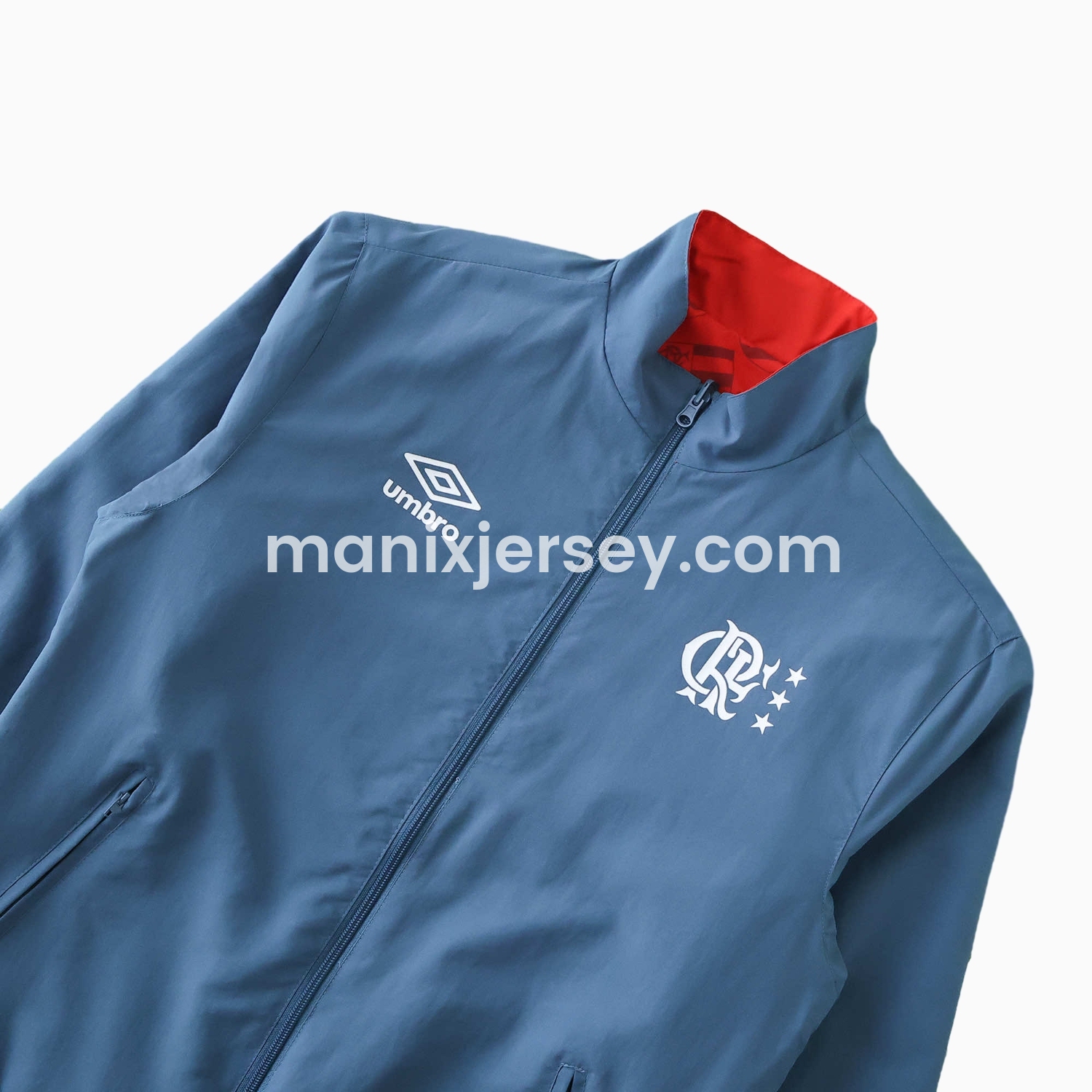 ManixJersey.com | Flamengo 24-25 Double Sided Reversible Windbreaker - Red & Blue -Customize Name, Number and Patch | Worldwide Shipping