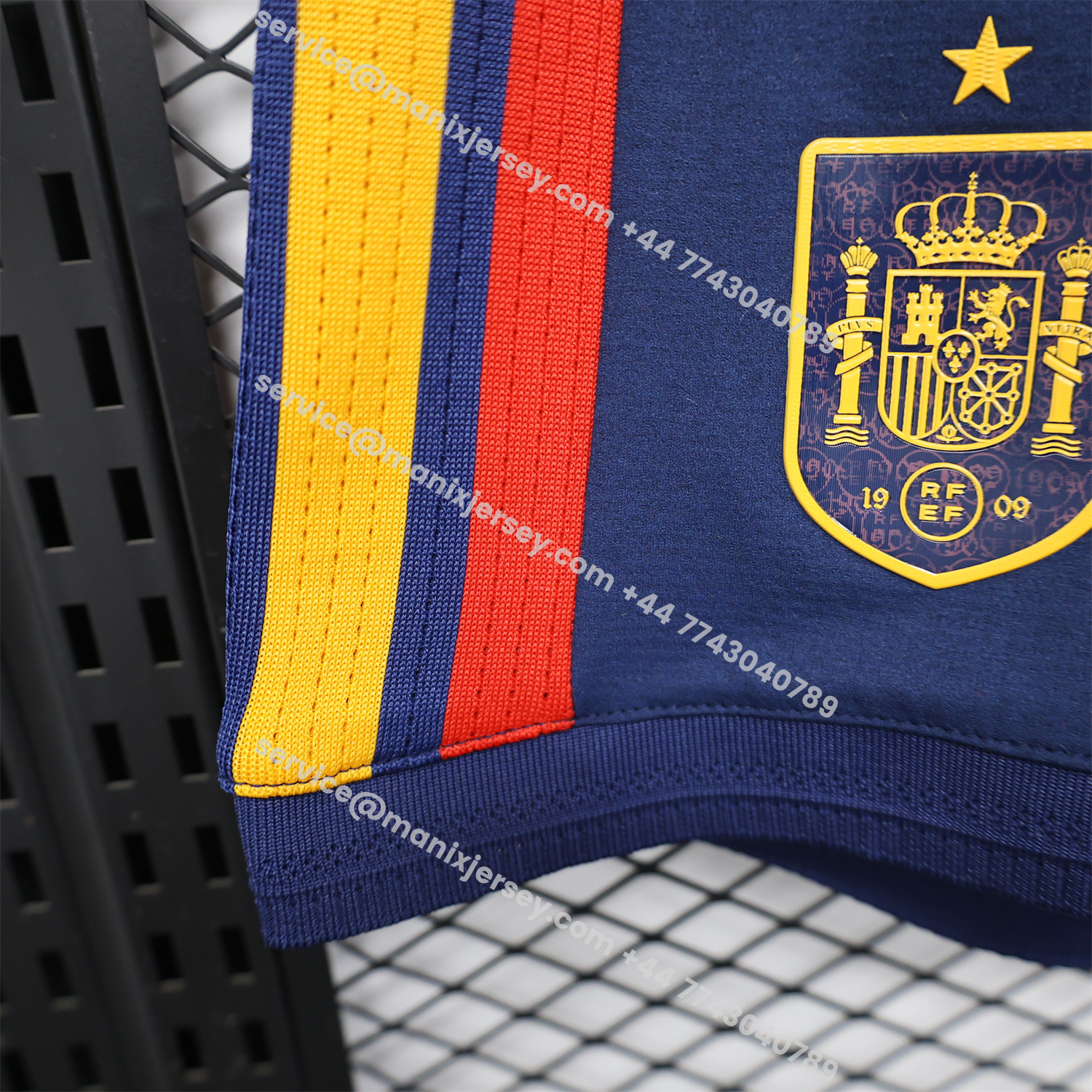 ManixJersey.com | Spain 2026 Home Dark Blue Shorts - Player Version -Customize Name, Number and Patch | Worldwide Shipping