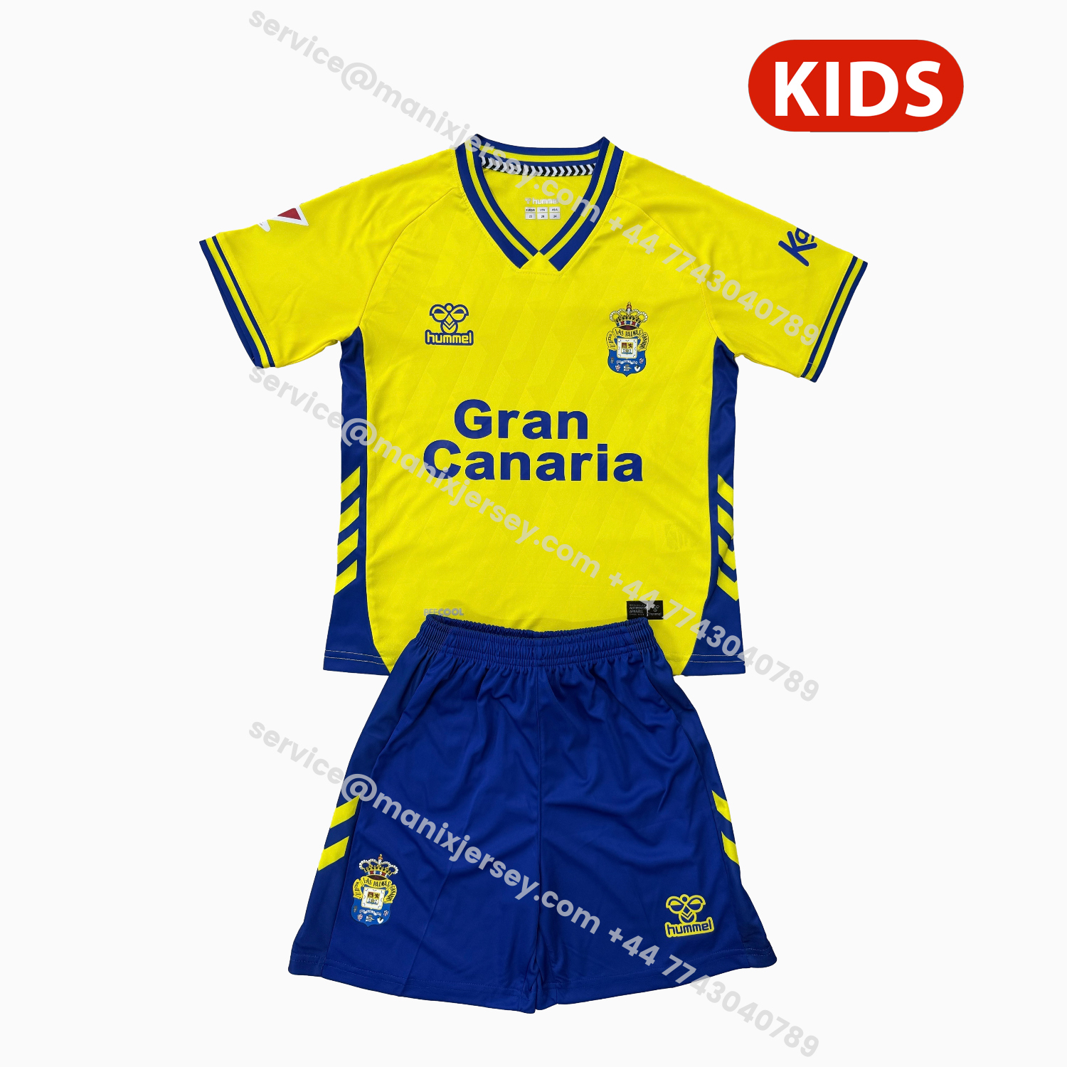ManixJersey.com | Las Palmas 25-26 Home Kids Kit -Customize Name, Number and Patch | Worldwide Shipping