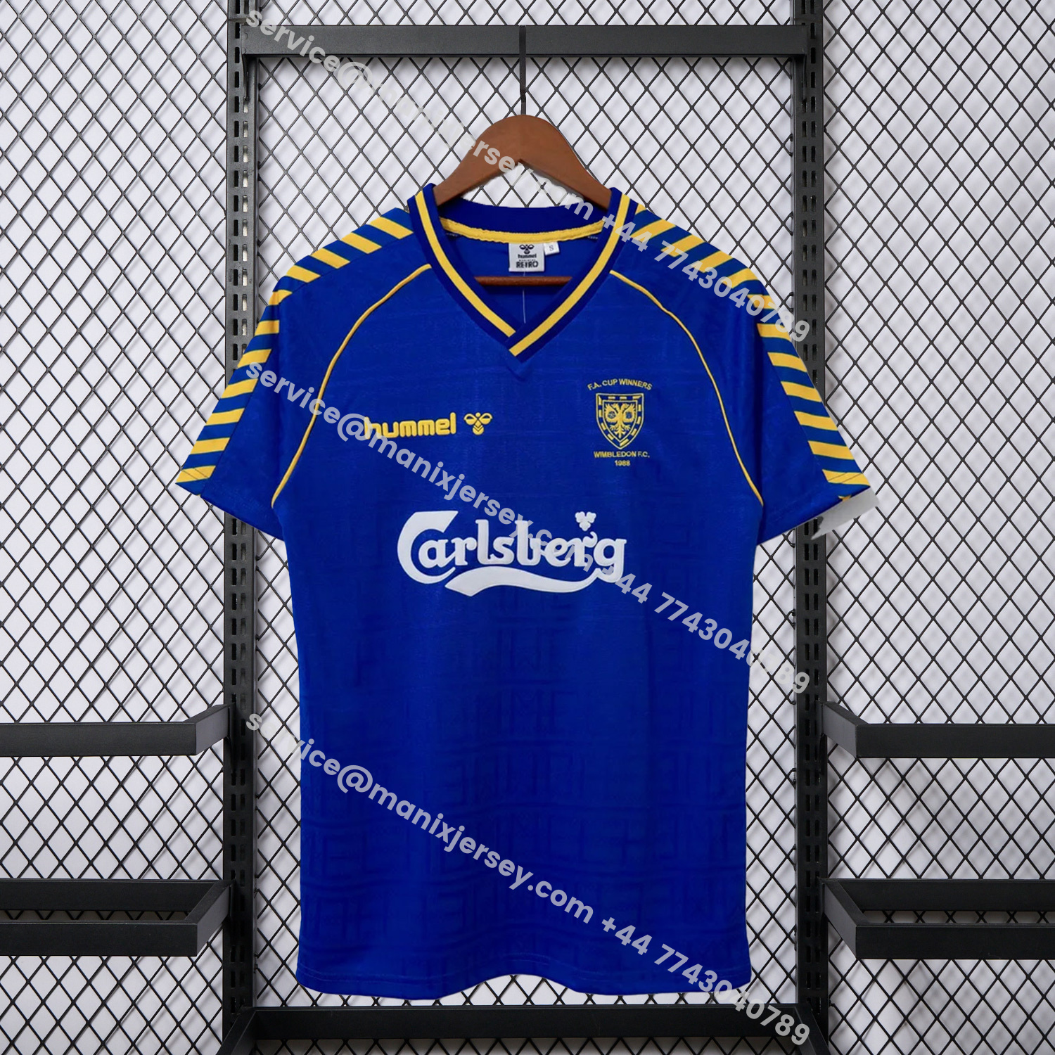 ManixJersey.com | Retro Wimbledon 1988-89 Home Blue Jersey -Customize Name, Number and Patch | Worldwide Shipping