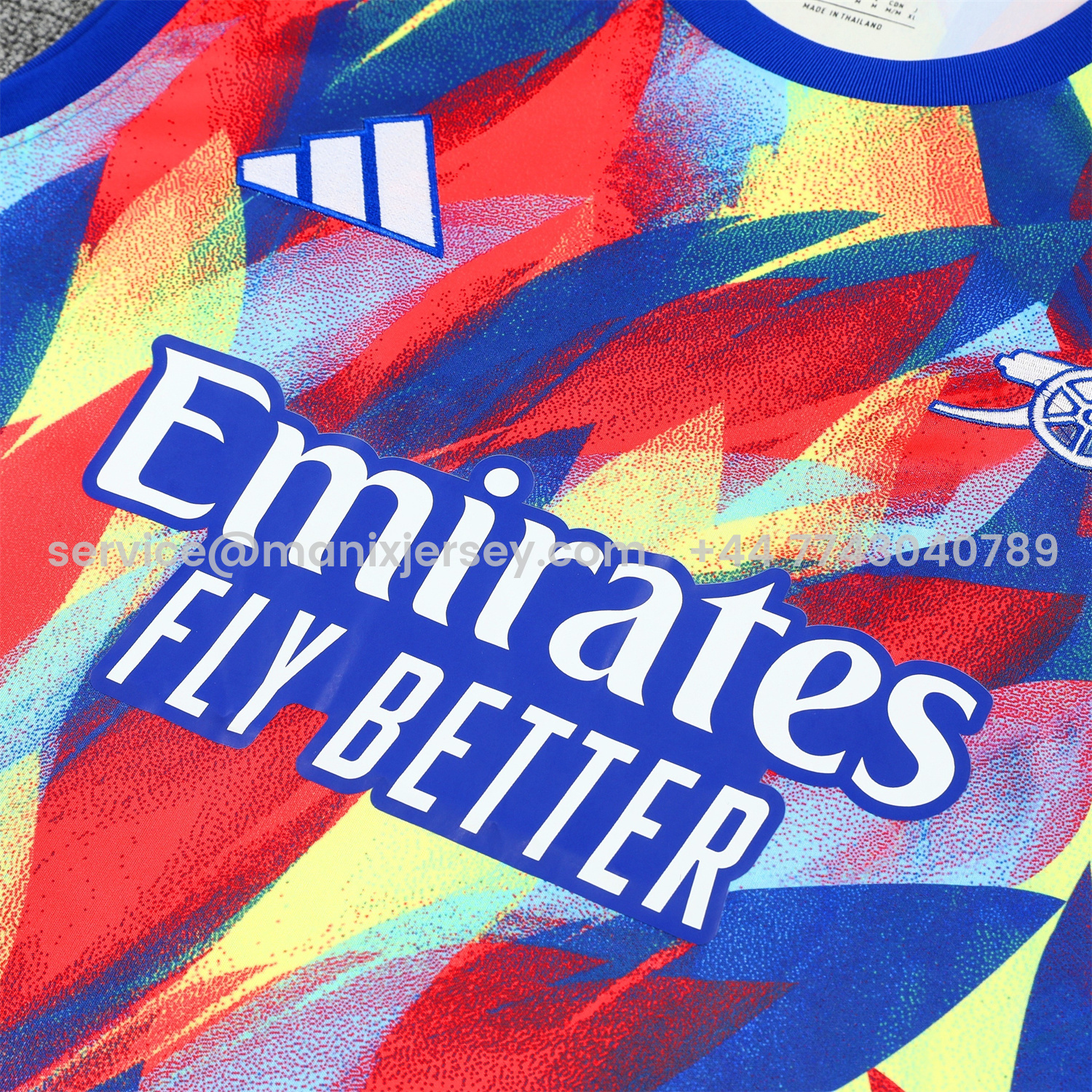 ManixJersey.com | Arsenal 25-26 Vest Training Set - Colorful Festival Vest and Black Shorts -Customize Name, Number and Patch | Worldwide Shipping