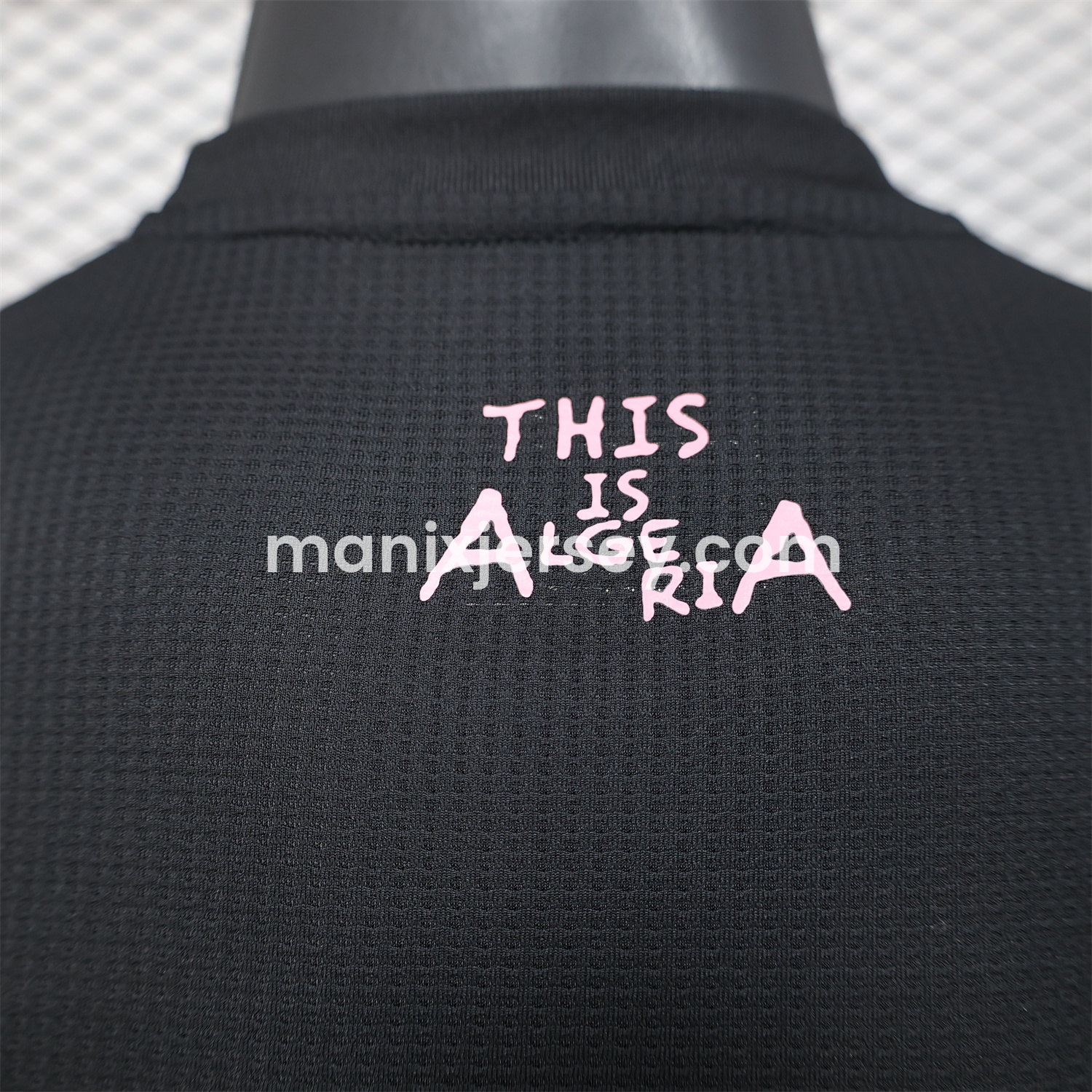 ManixJersey.com | Algeria 25-26 Pure Black Jersey with Pink Pattern - Player Version -Customize Name, Number and Patch | Worldwide Shipping