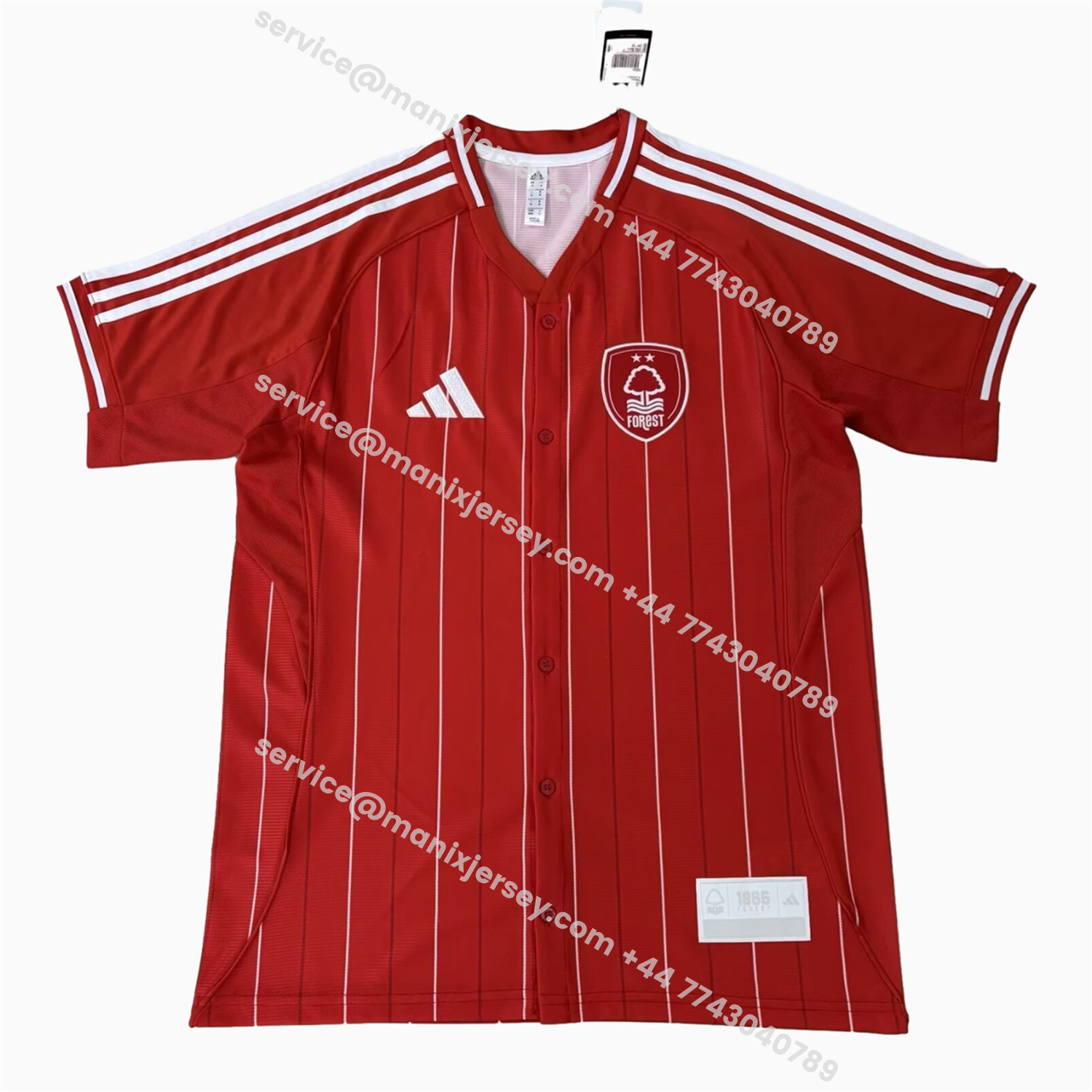 ManixJersey.com | Nottingham Forest 25-26 Red Baseball Jersey -Customize Name, Number and Patch | Worldwide Shipping