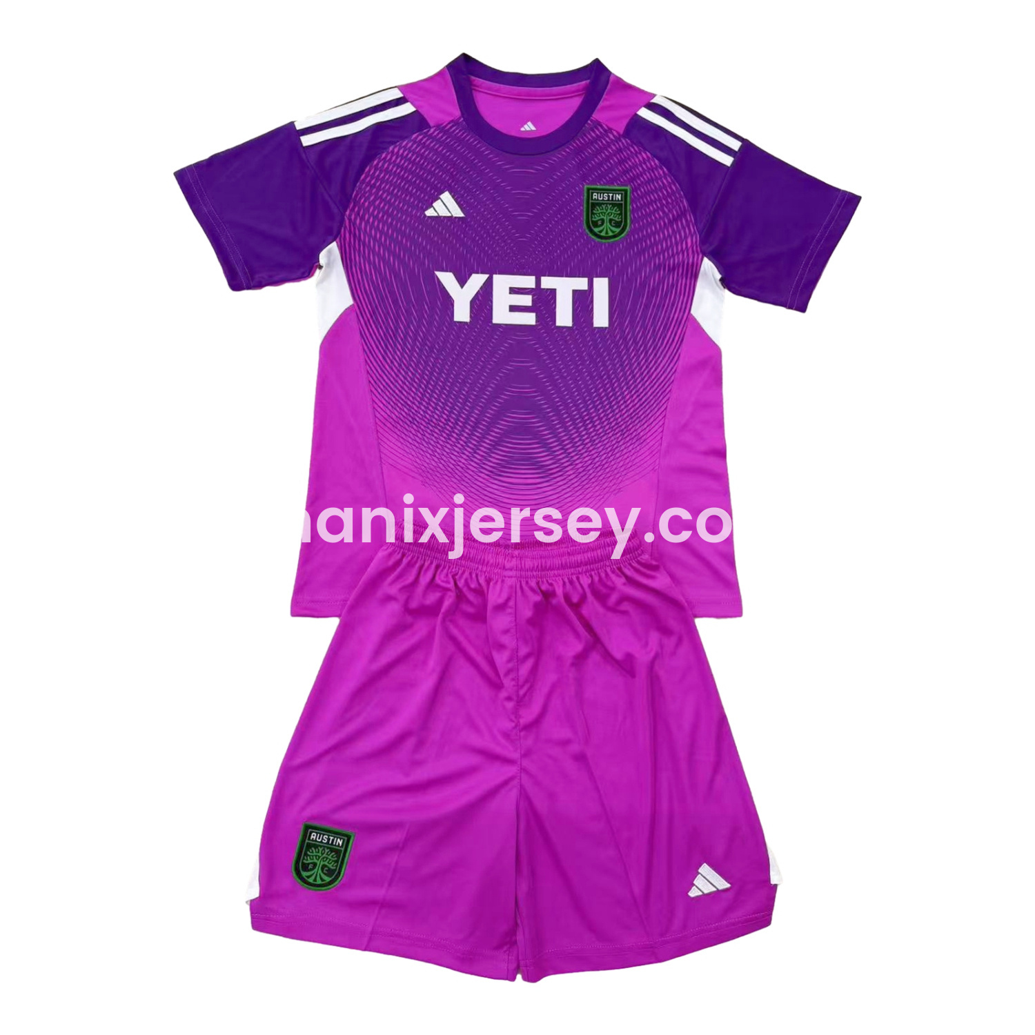 ManixJersey.com | Austin 25-26 Purple Goalkeeper Kids Kit -Customize Name, Number and Patch | Worldwide Shipping