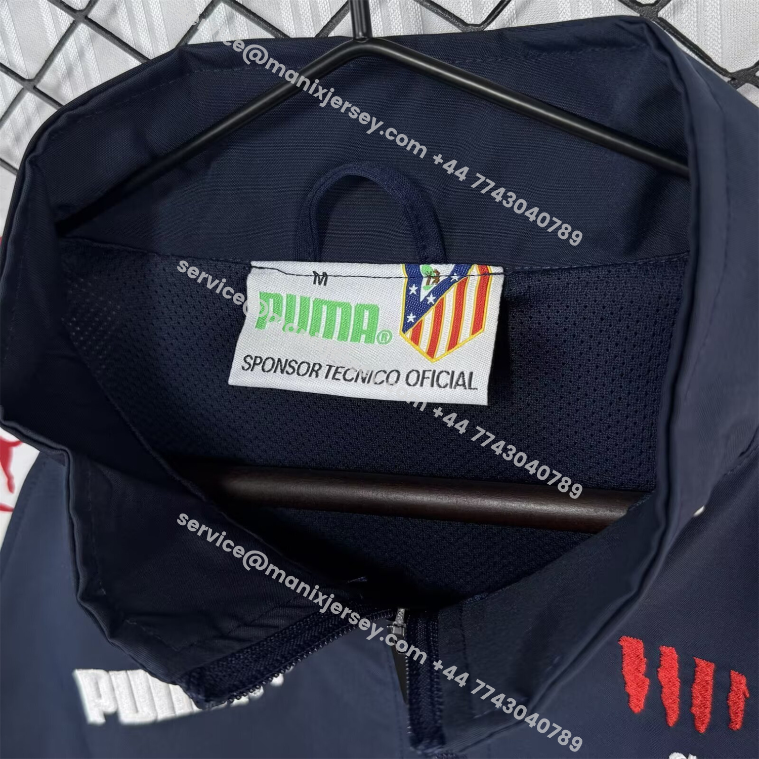 ManixJersey.com | Atletico Madrid 25-26 Windbreaker Jacket - Black -Customize Name, Number and Patch | Worldwide Shipping