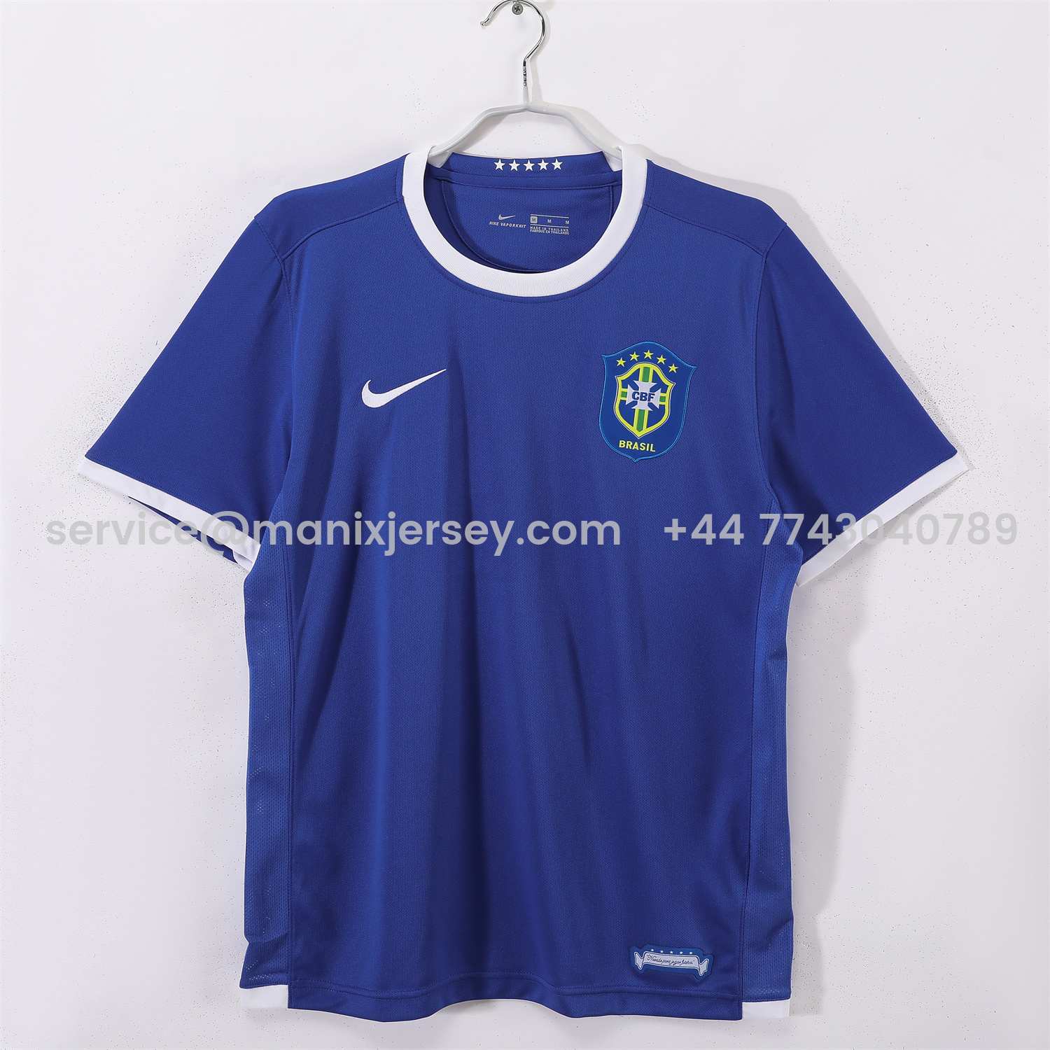 ManixJersey.com | Retro Brazil 2006 Away Blue Jersey -Customize Name, Number and Patch | Worldwide Shipping