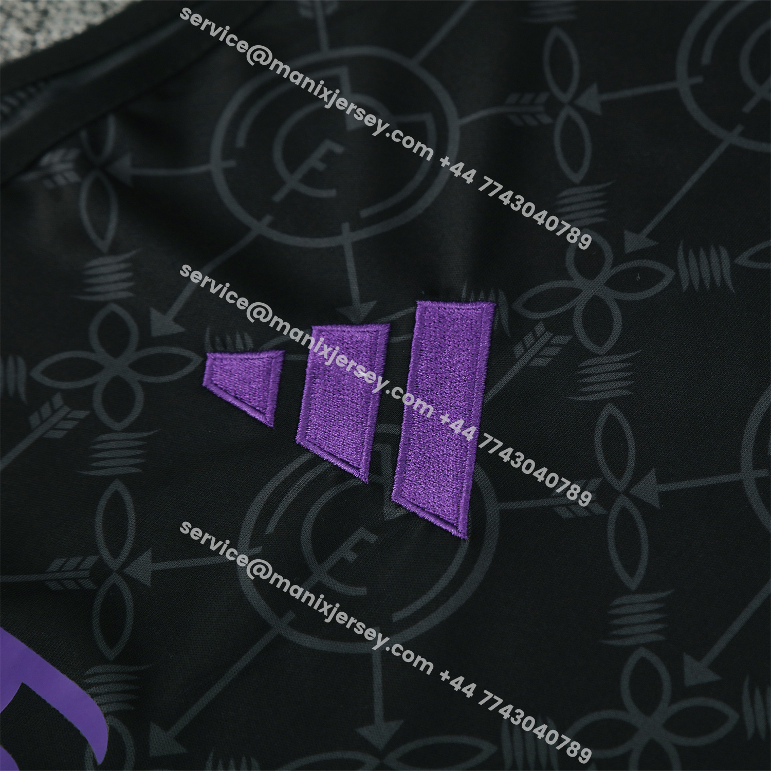 ManixJersey.com | Real Madrid 25-26 Vest Training Set - Blue Edge Black Vest & Black Shorts -Customize Name, Number and Patch | Worldwide Shipping