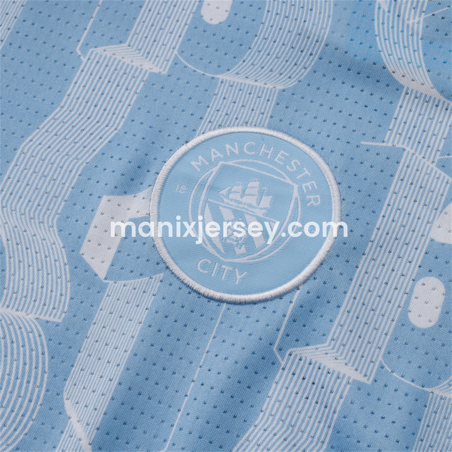 ManixJersey.com | Manchester City 24-25 Short-Sleeve Training Set - Light Blue -Customize Name, Number and Patch | Worldwide Shipping