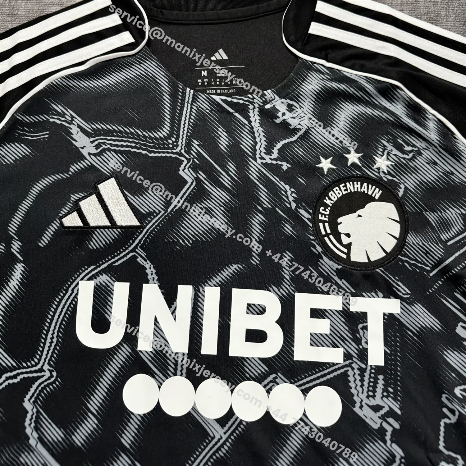 ManixJersey.com | Copenhagen 25-26 Away Black Jersey - Fans Version -Customize Name, Number and Patch | Worldwide Shipping