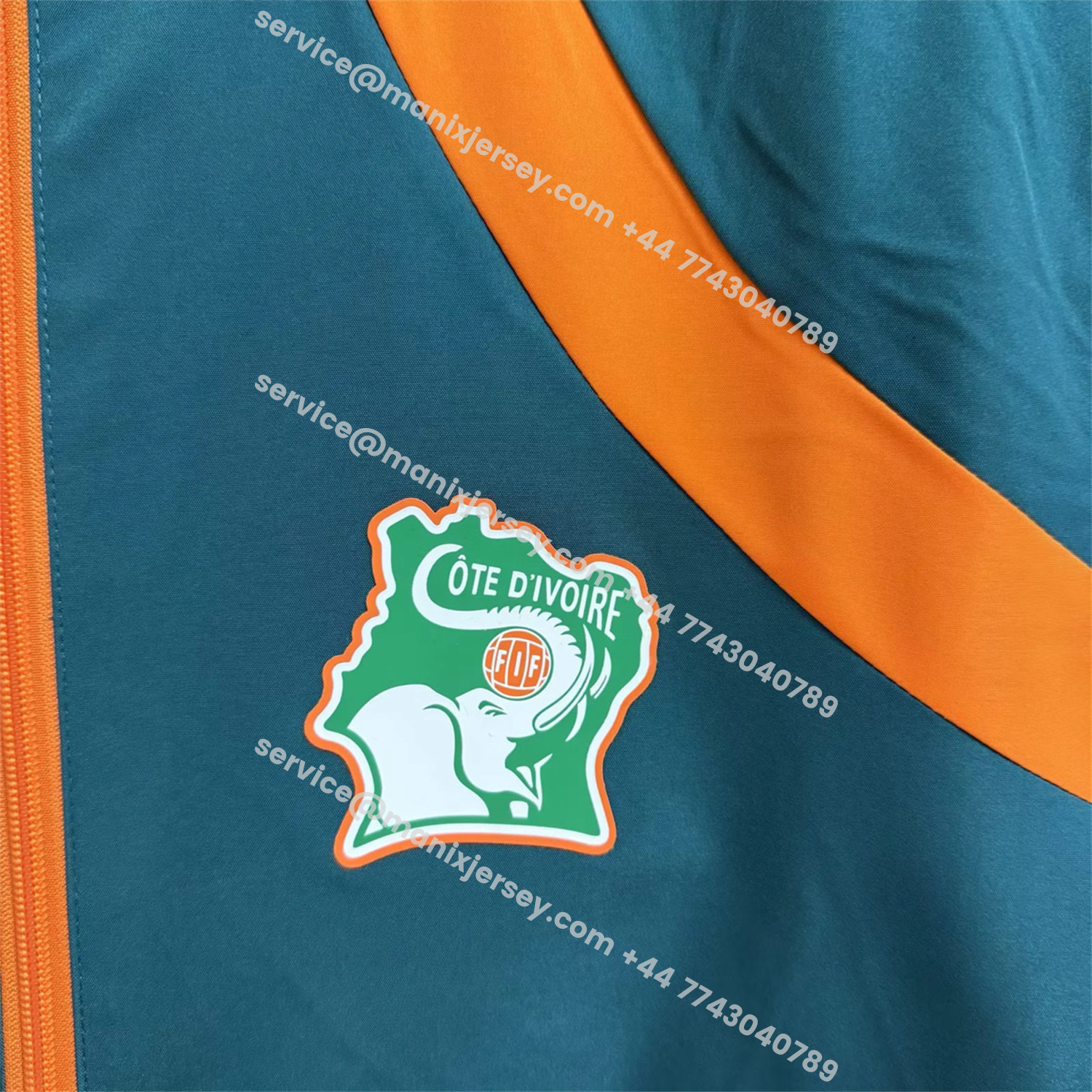 ManixJersey.com | Ivory Coast 2026 Pre-Match Double Sided Reversible Windbreaker - Orange -Customize Name, Number and Patch | Worldwide Shipping